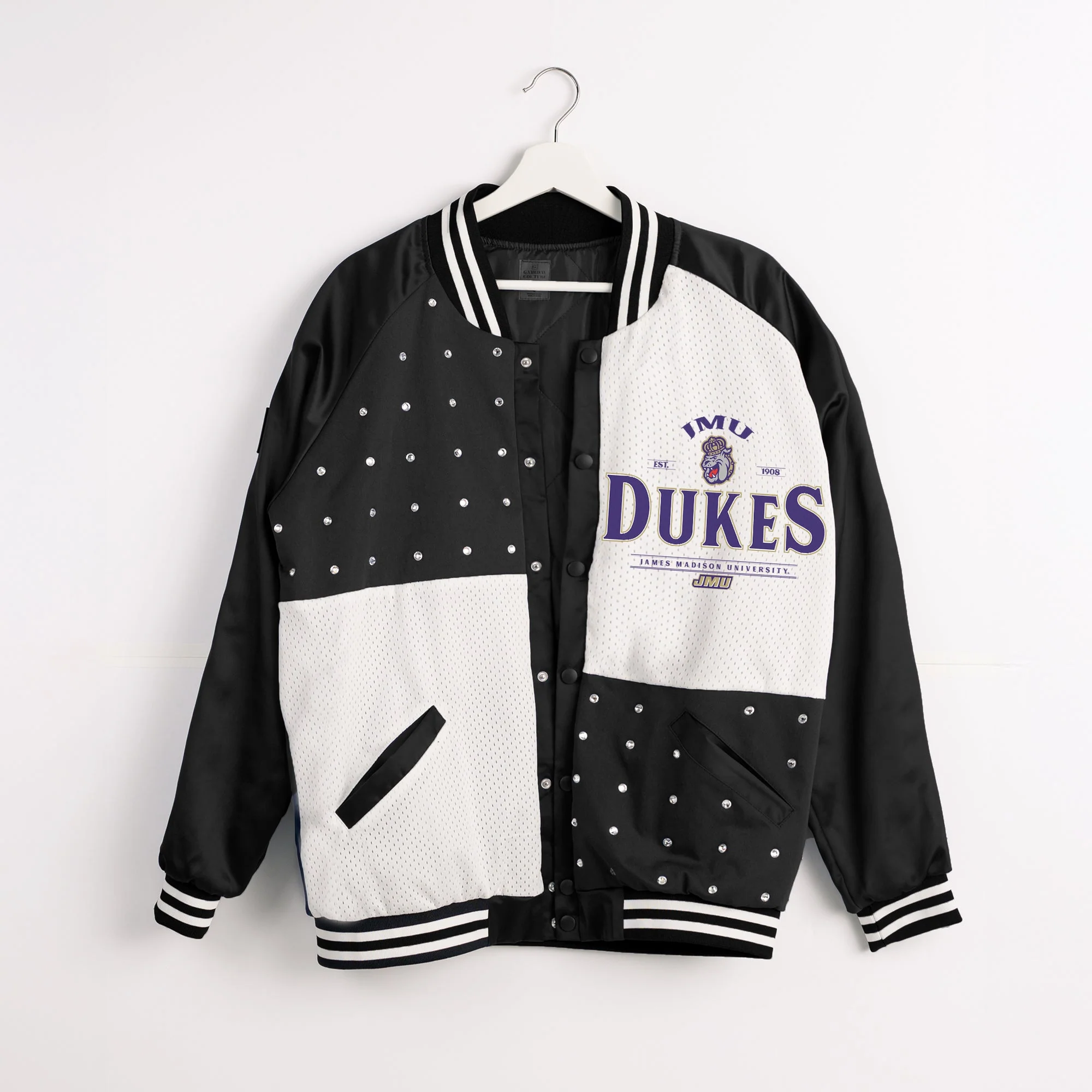 JAMES MADISON DUKES INNER DRIVE THROWBACK VARSITY BOMBER JACKET - Image 8
