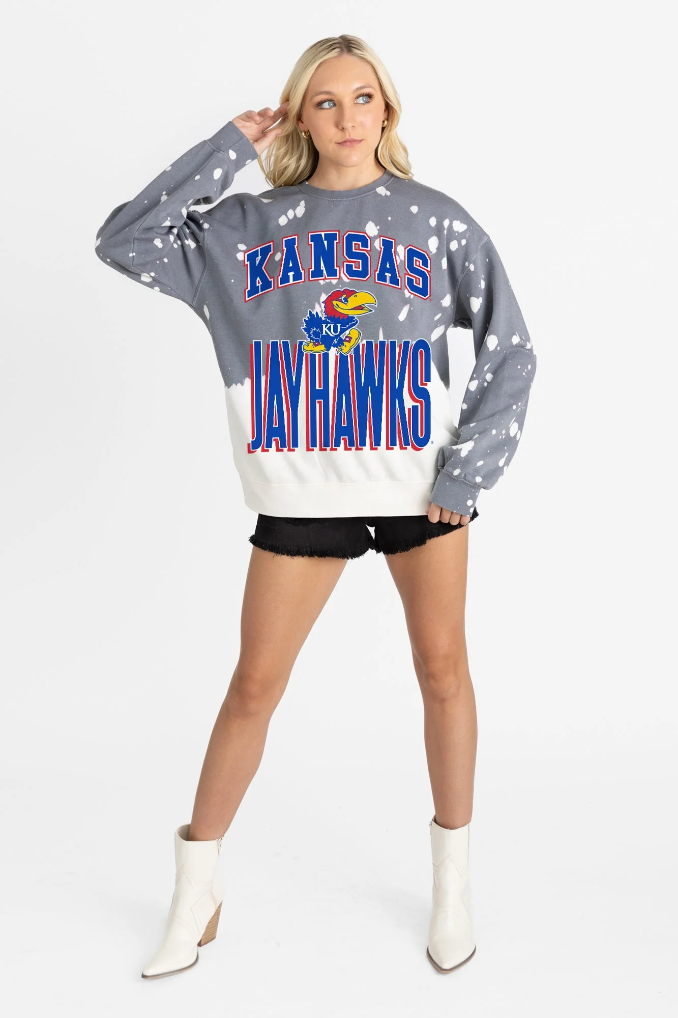 KANSAS JAYHAWKS ARCH RIVALS LONG-SLEEVE FRENCH TERRY PULLOVER - Image 4