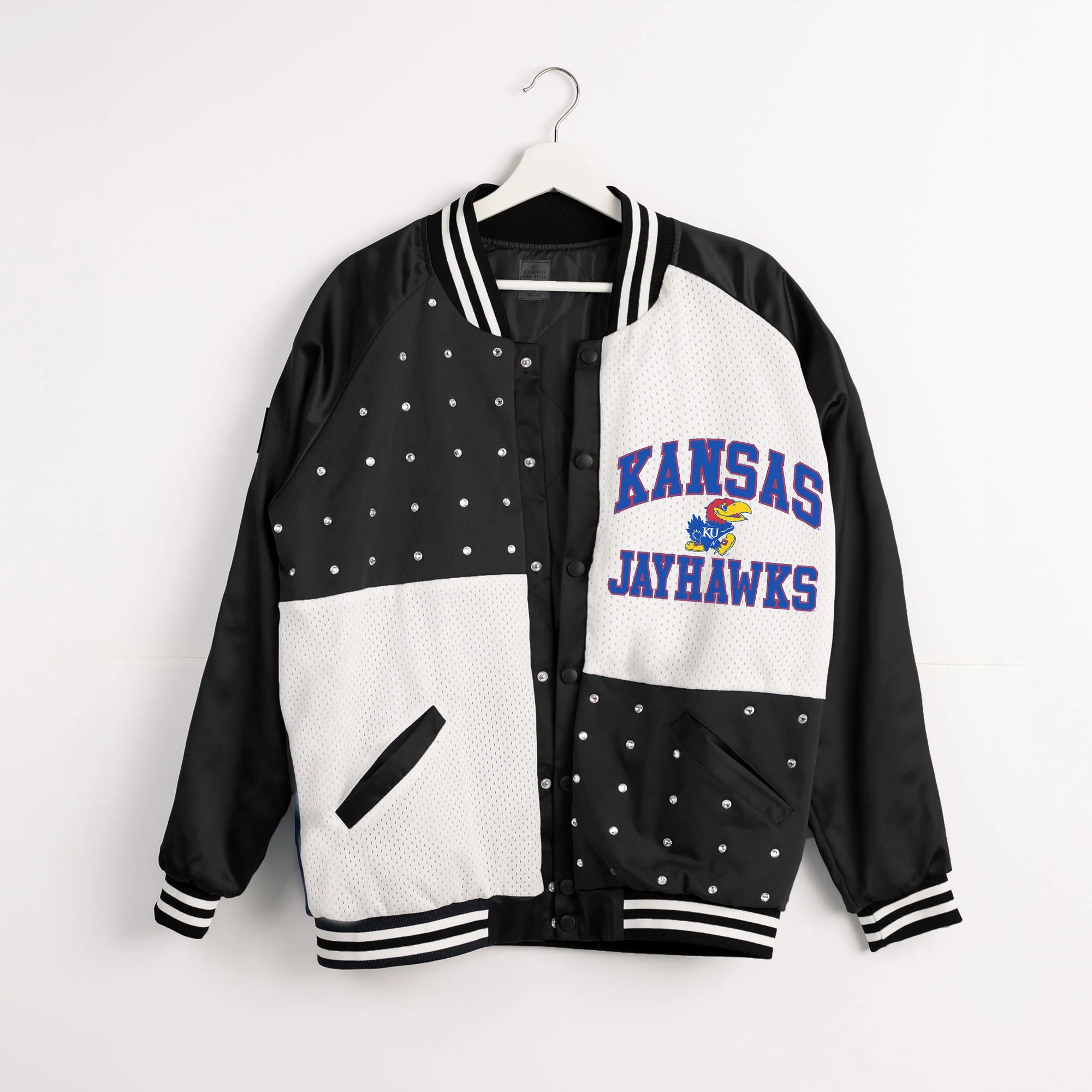 KANSAS JAYHAWKS REFINED RIVALRY THROWBACK VARSITY BOMBER JACKET - Image 8