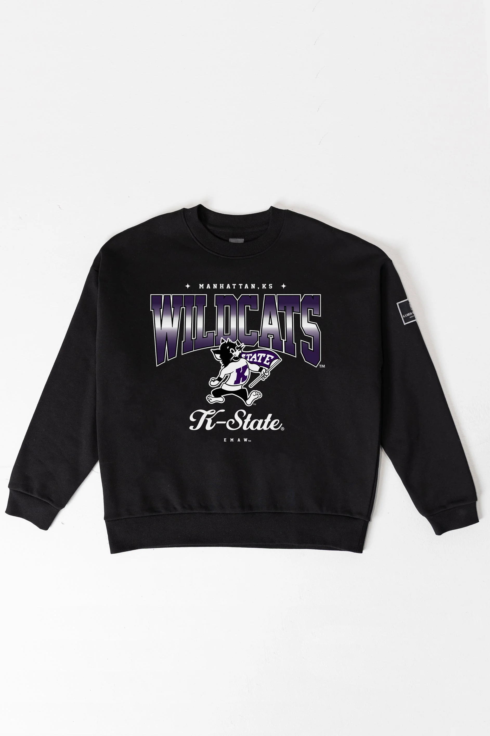KANSAS STATE WILDCATS POWERHOUSE PLAY BLACK LABEL PREMIUM FLEECE CREW SWEATSHIRT - Image 8