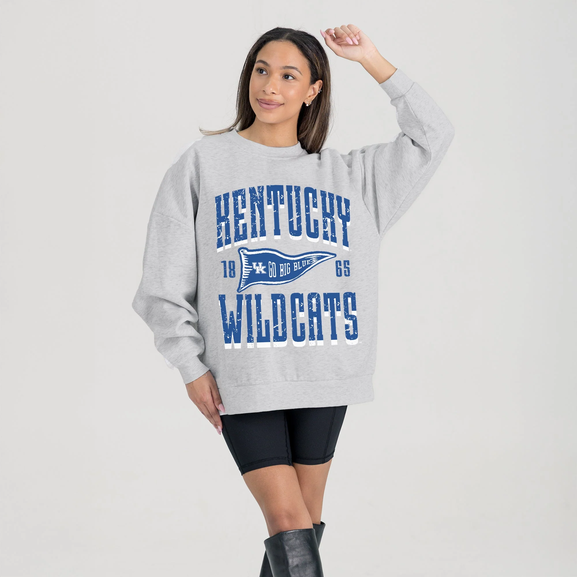 KENTUCKY WILDCATS PENNANT PRIDE PREMIUM FLEECE DROP SHOULDER CREWNECK PULLOVER - Image 4