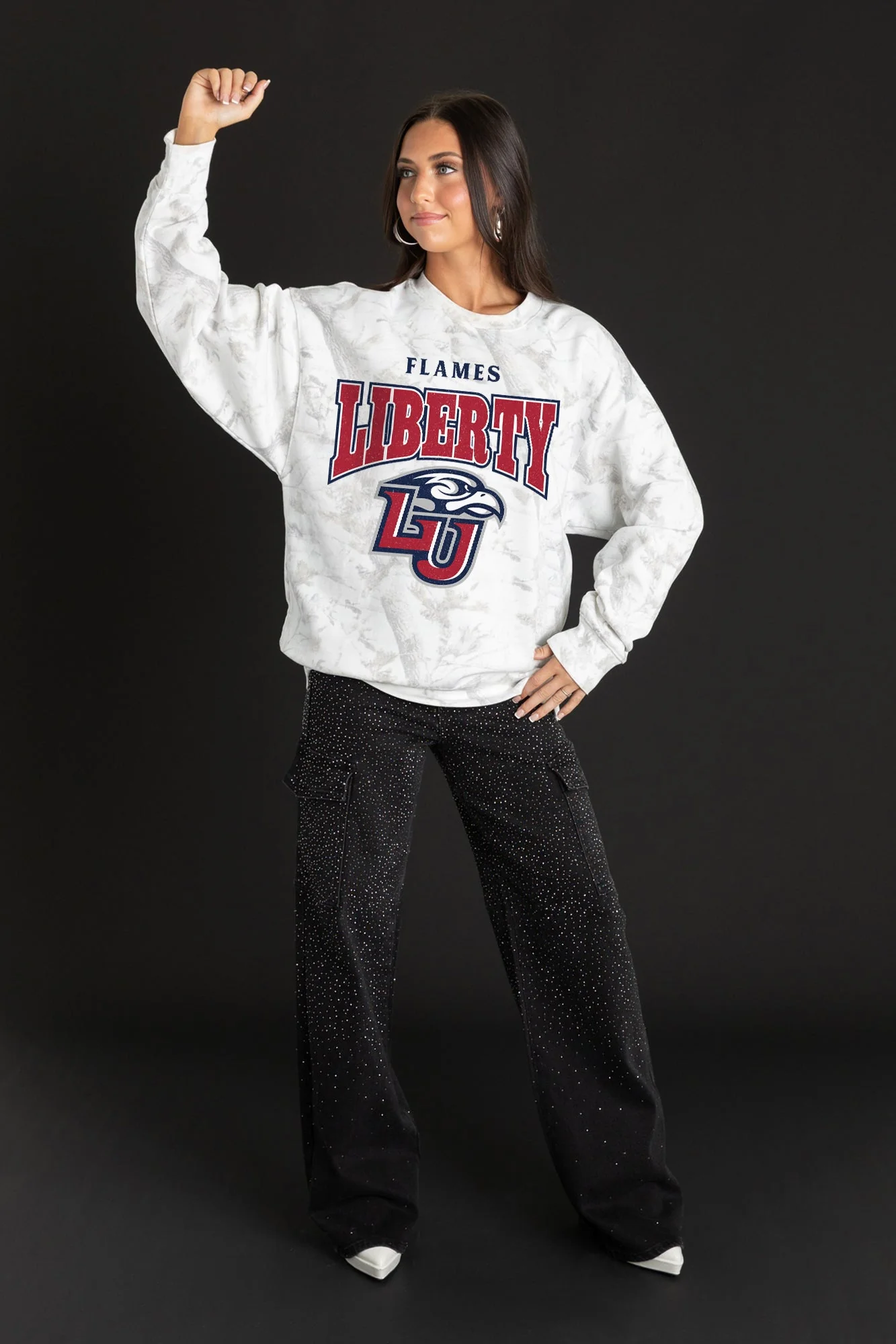 LIBERTY FLAMES RALLY READY PREMIUM DROP SHOULDER CAMO PULLOVER - Image 3