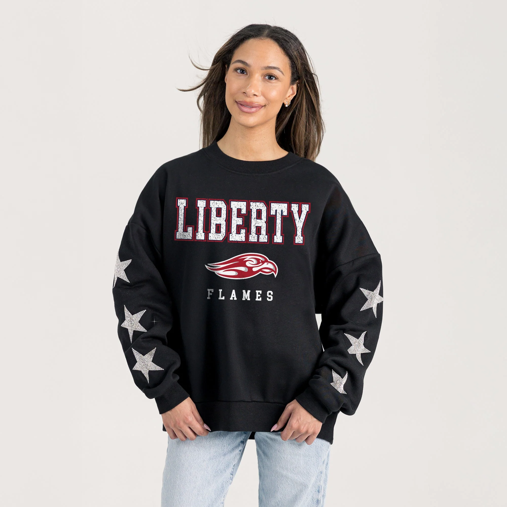 LIBERTY FLAMES VELOCITY STAR EMBELLISHED CREW SWEATSHIRT - Image 5
