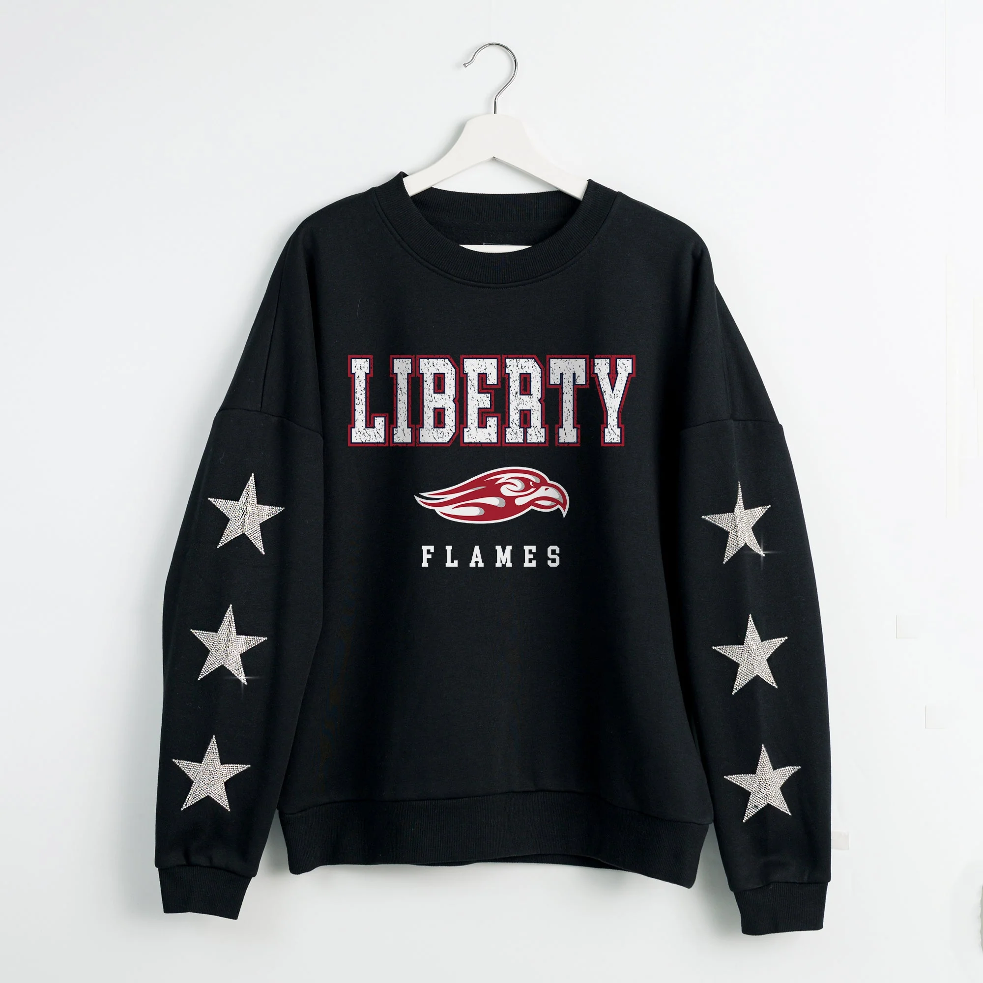 LIBERTY FLAMES VELOCITY STAR EMBELLISHED CREW SWEATSHIRT - Image 8
