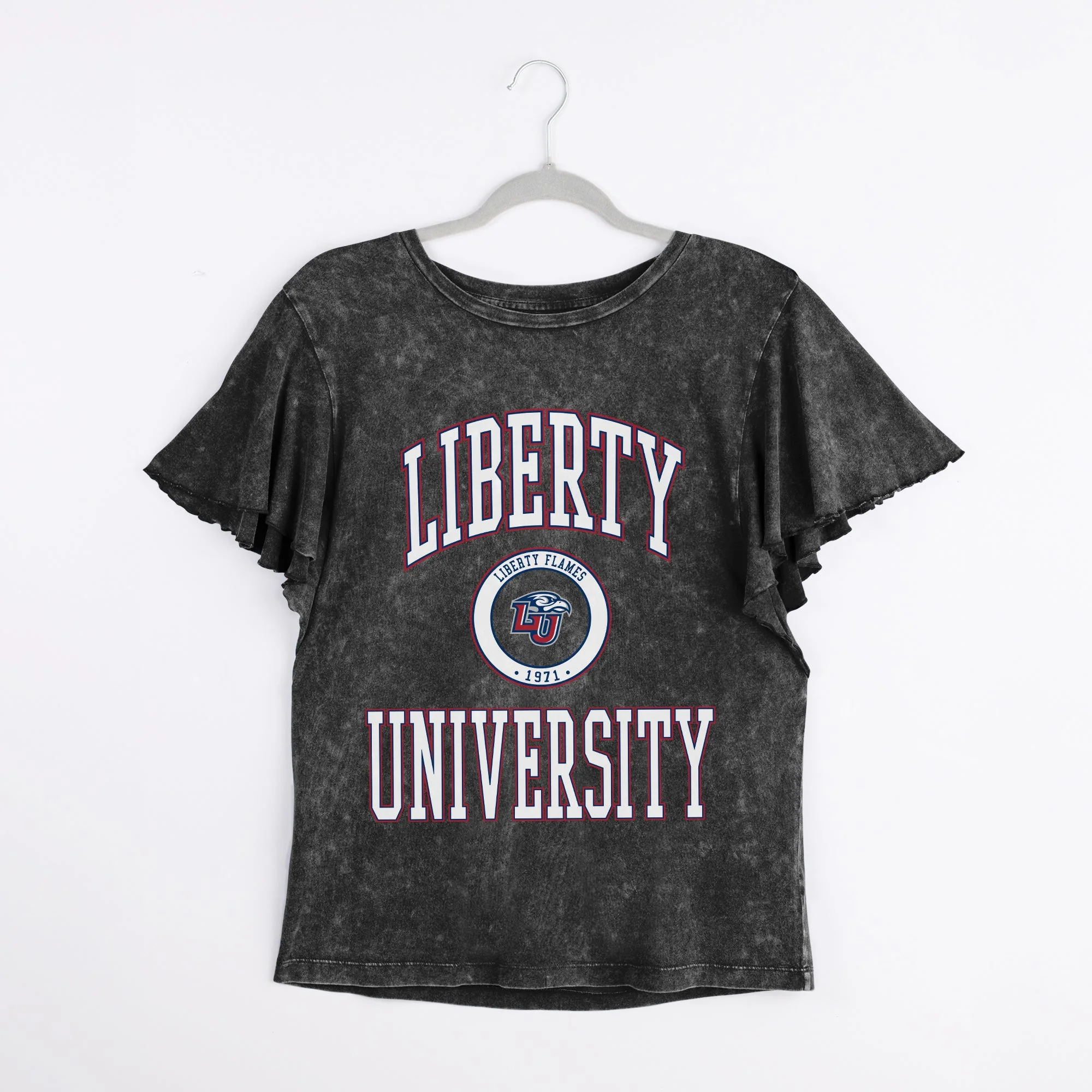 LIBERTY FLAMES VICTORY MODE FLUTTER SLEEVE TEE IN BLACK - Image 8