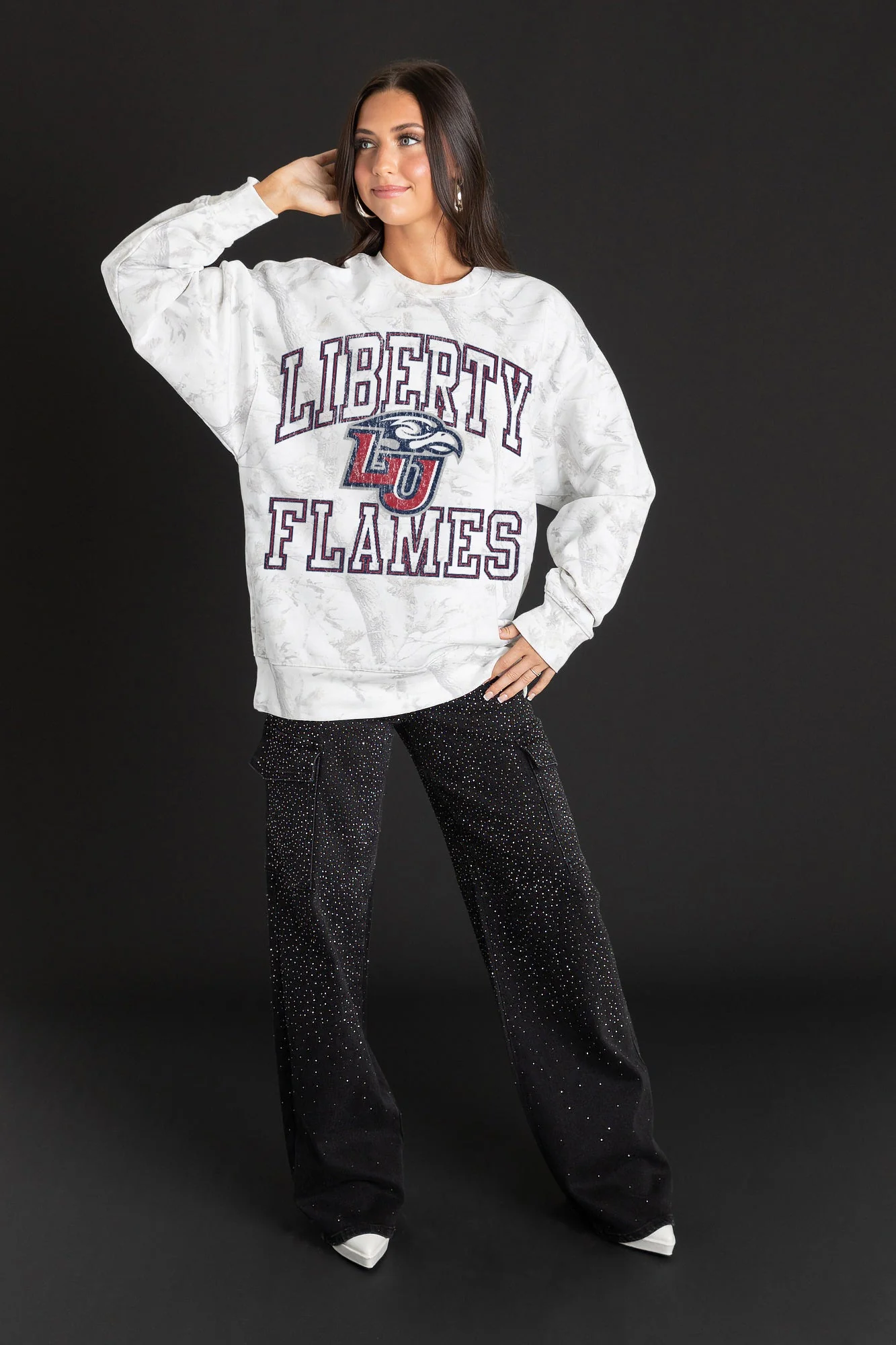 LIBERTY FLAMES WHITEOUT PREMIUM DROP SHOULDER CAMO PULLOVER - Image 3