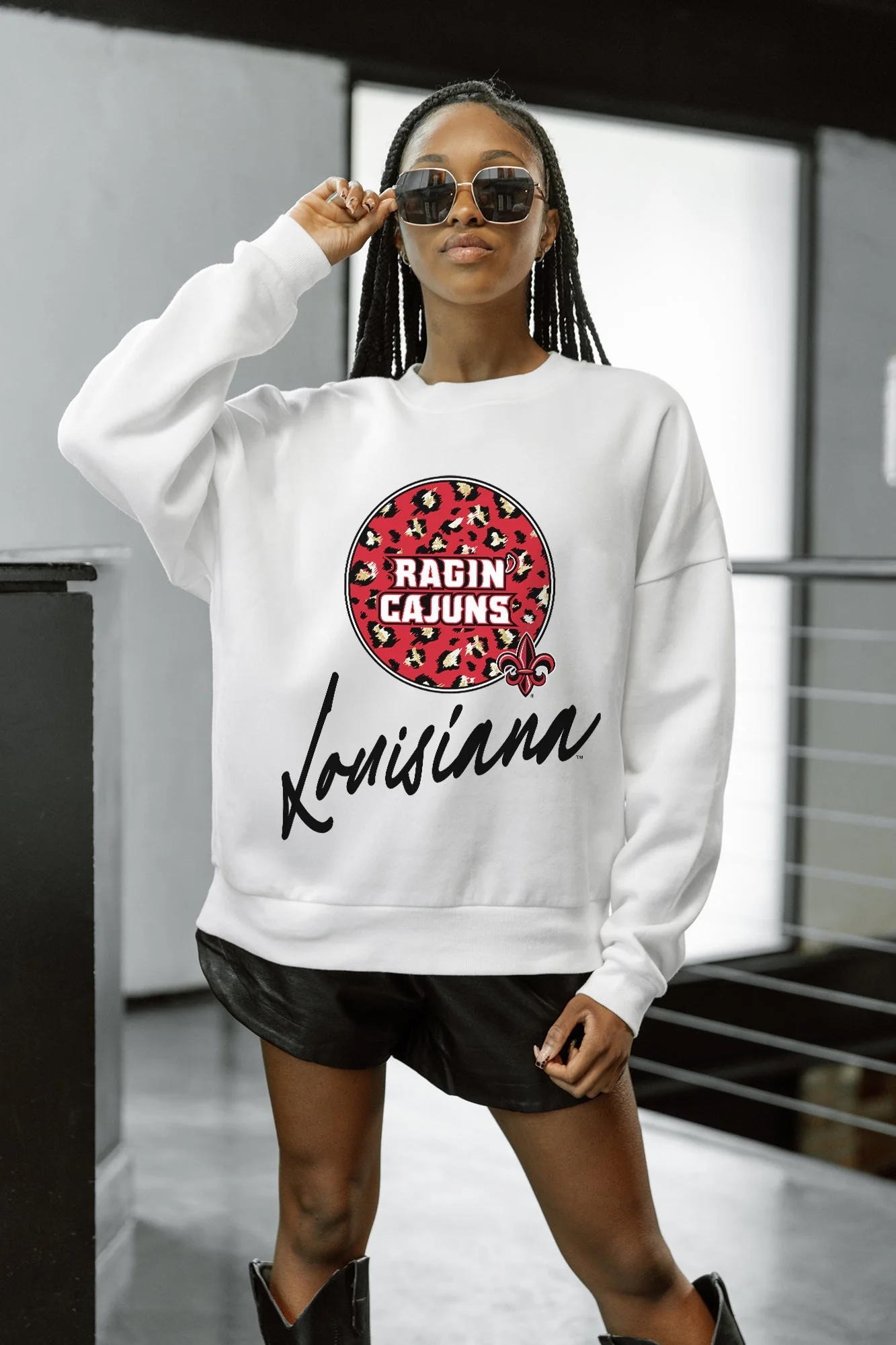 LOUISIANA RAGIN' CAJUNS WILD BREAKTHROUGH PREMIUM FLEECE CREWNECK PULLOVER - Image 4