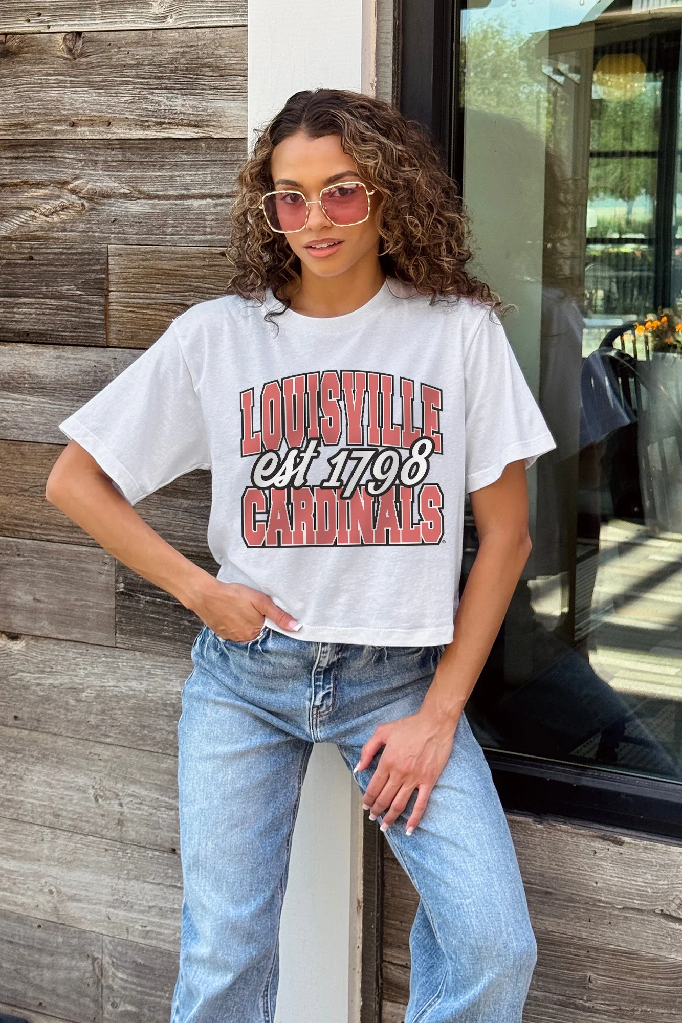 LOUISVILLE CARDINALS DEEP ROOTS BOXY FIT WOMEN'S CROPPED TEE - Image 3