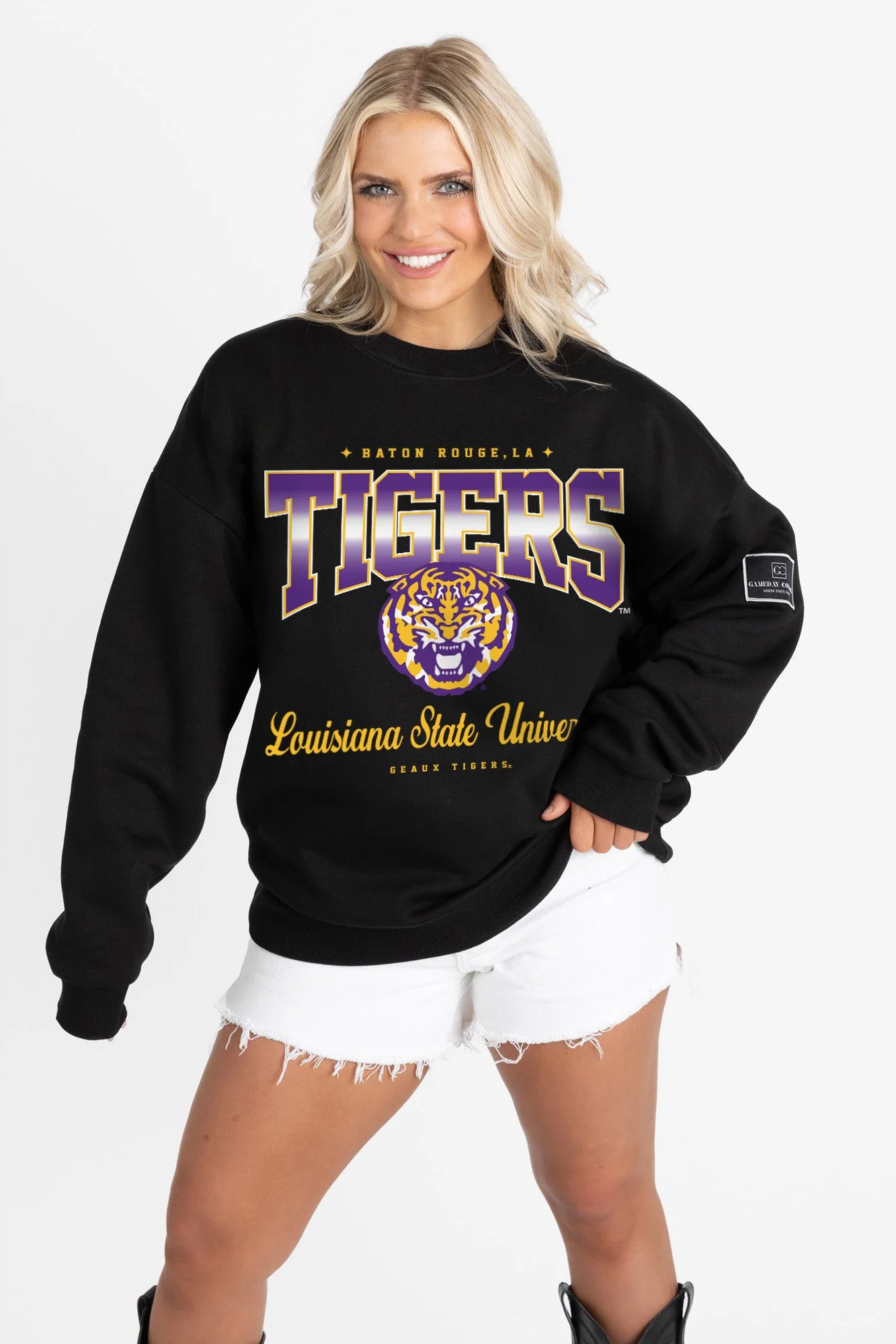 LSU TIGERS POWERHOUSE PLAY BLACK LABEL PREMIUM FLEECE CREW SWEATSHIRT - Image 6