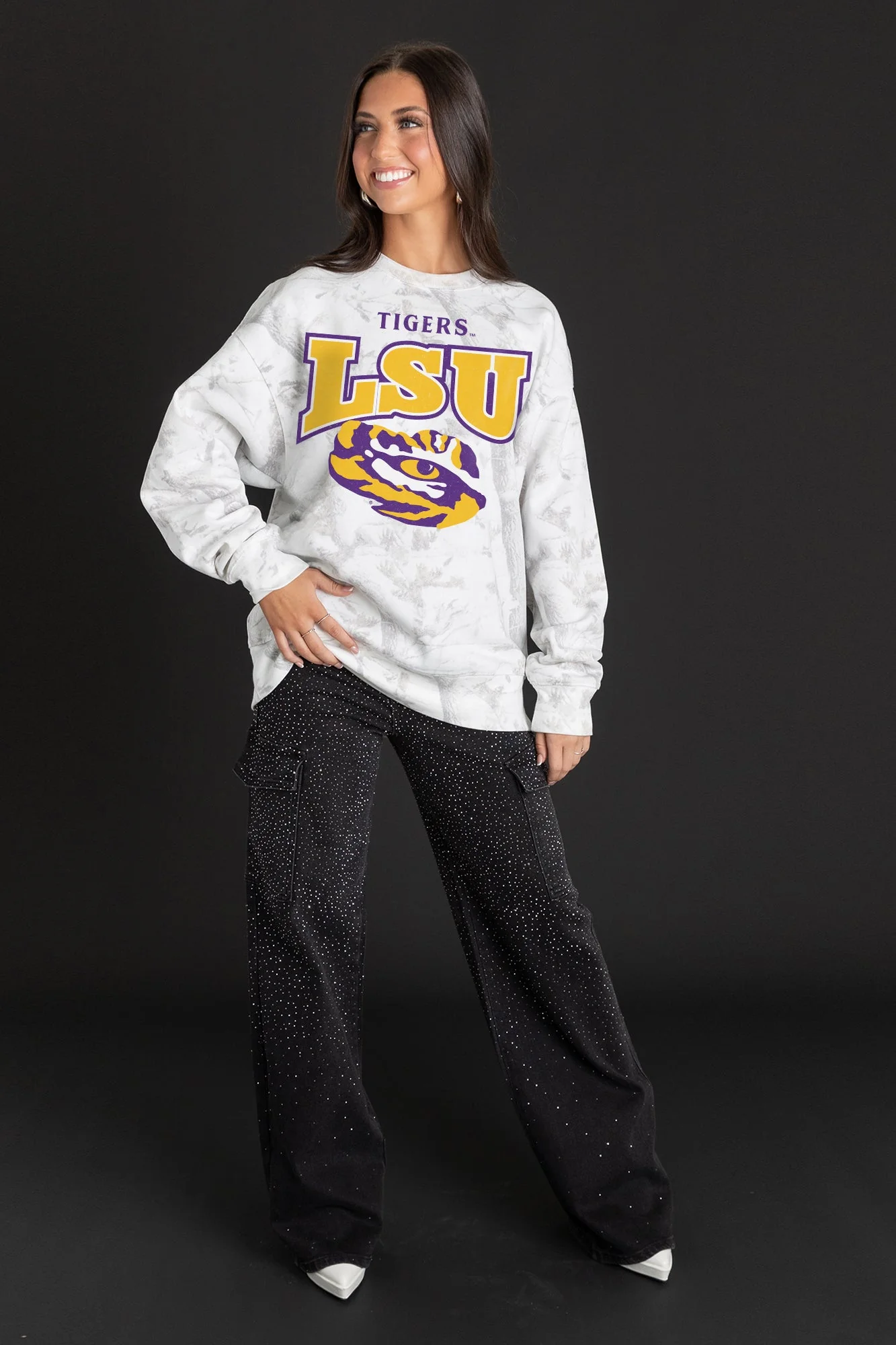 LSU TIGERS RALLY READY PREMIUM DROP SHOULDER CAMO PULLOVER - Image 4