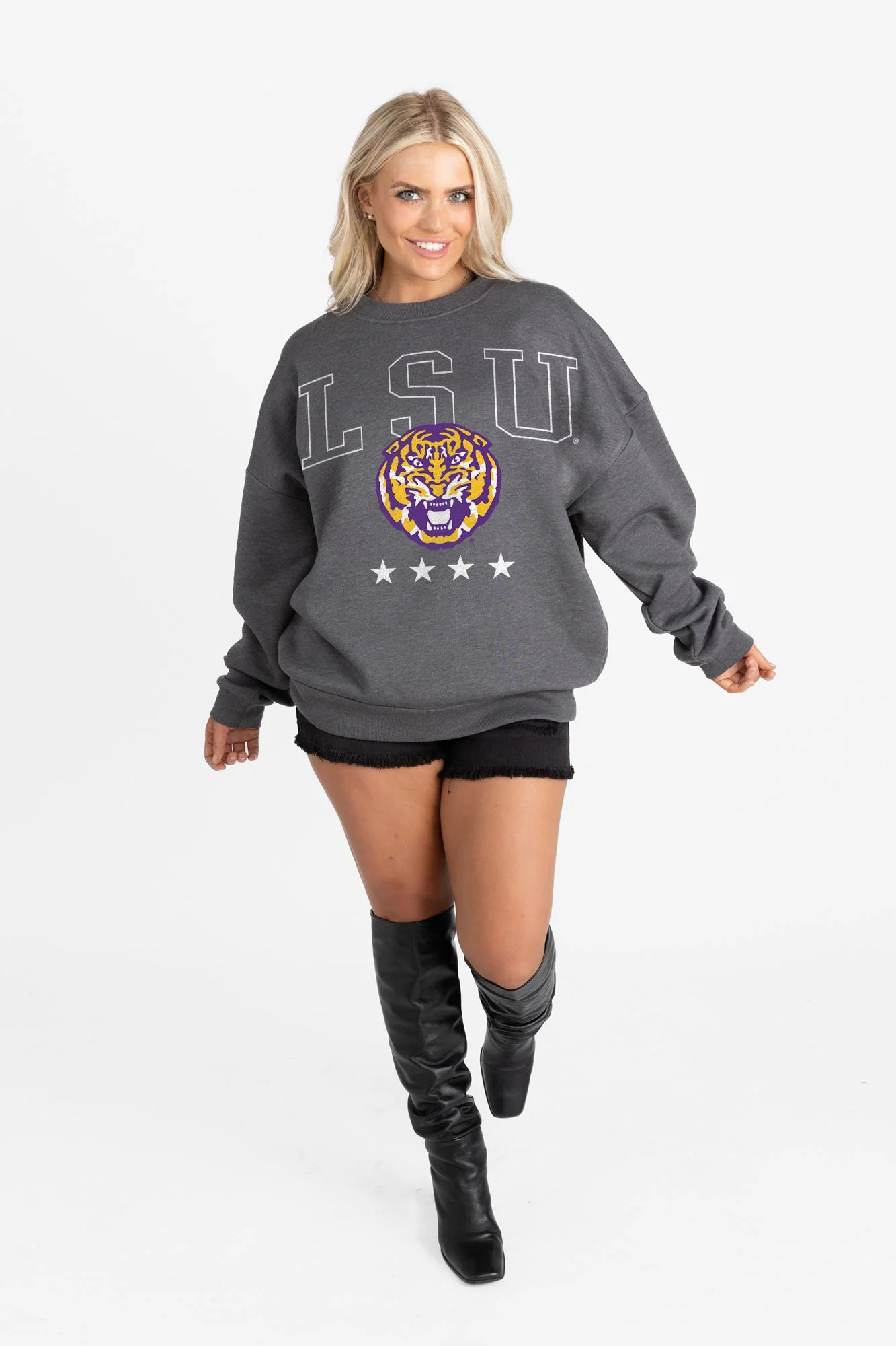 LSU TIGERS RISING STAR PREMIUM FLEECE CREWNECK PULLOVER - Image 5