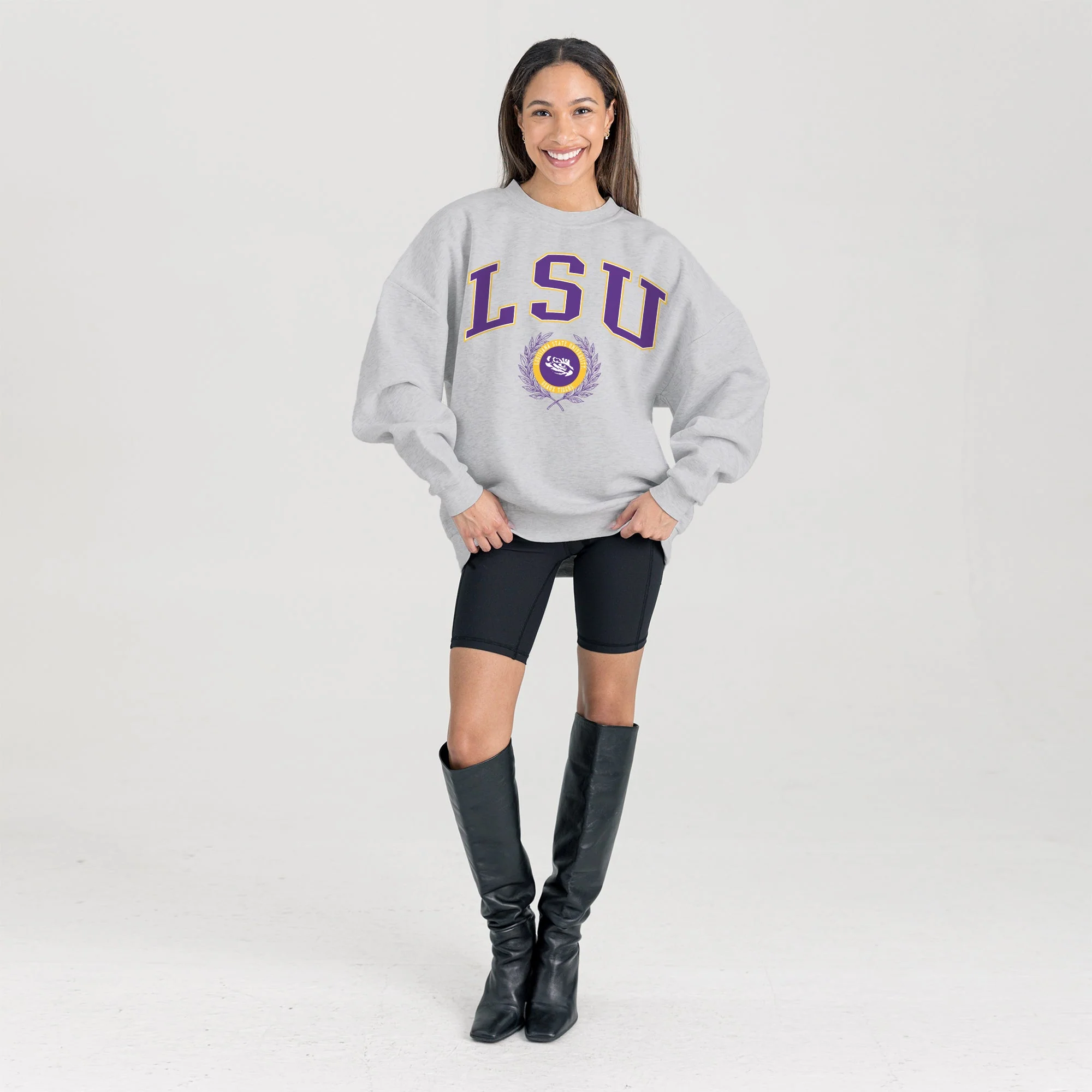 LSU TIGERS TRADITION REFINED PREMIUM FLEECE CREWNECK PULLOVER - Image 5