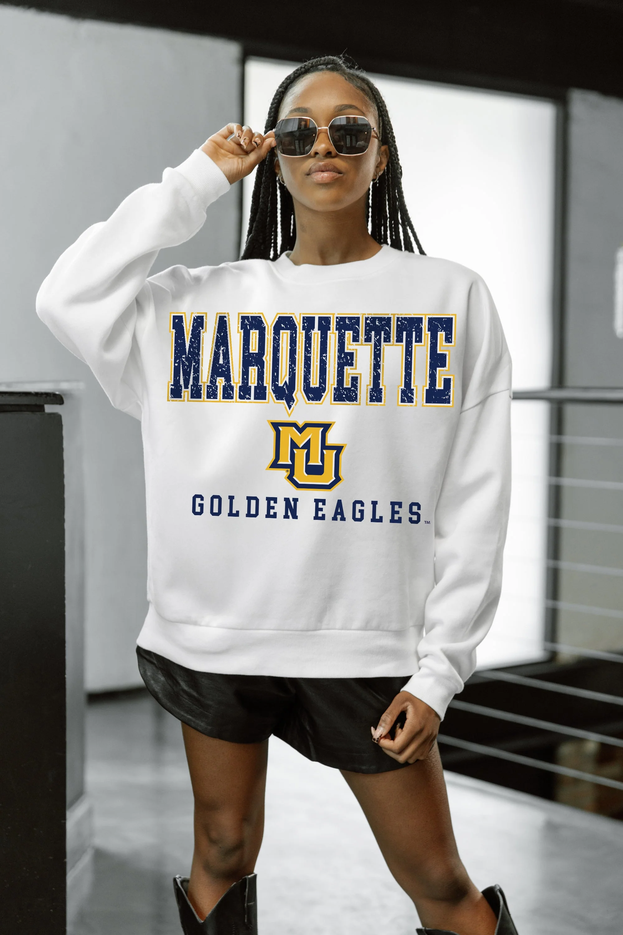 MARQUETTE GOLDEN EAGLES FREESTYLE PREMIUM FLEECE CREWNECK PULLOVER - Image 3