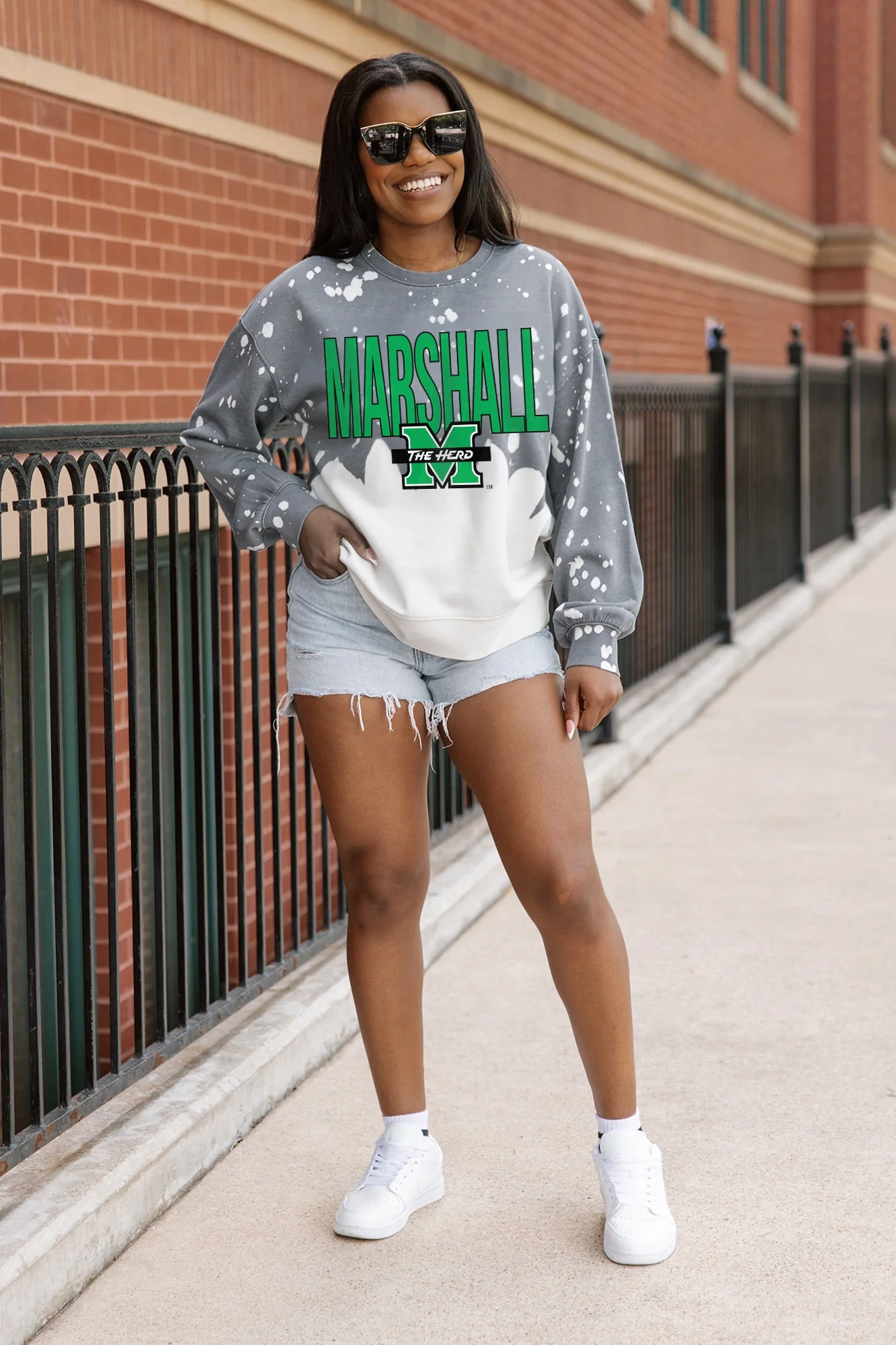 MARSHALL THUNDERING HERD CASUAL FAN LONG-SLEEVE FRENCH TERRY PULLOVER - Image 3