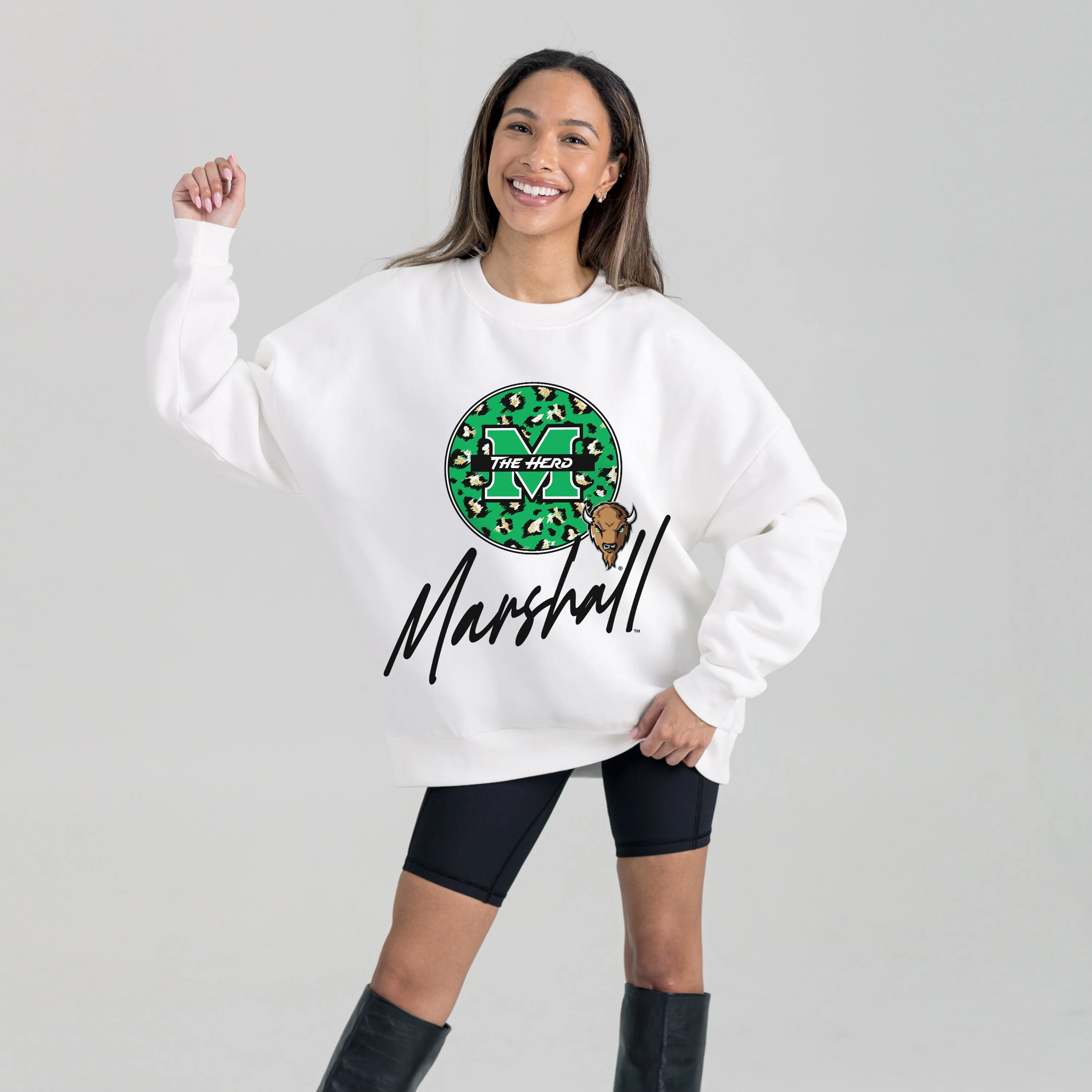 MARSHALL THUNDERING HERD WILD BREAKTHROUGH PREMIUM FLEECE CREWNECK PULLOVER - Image 5