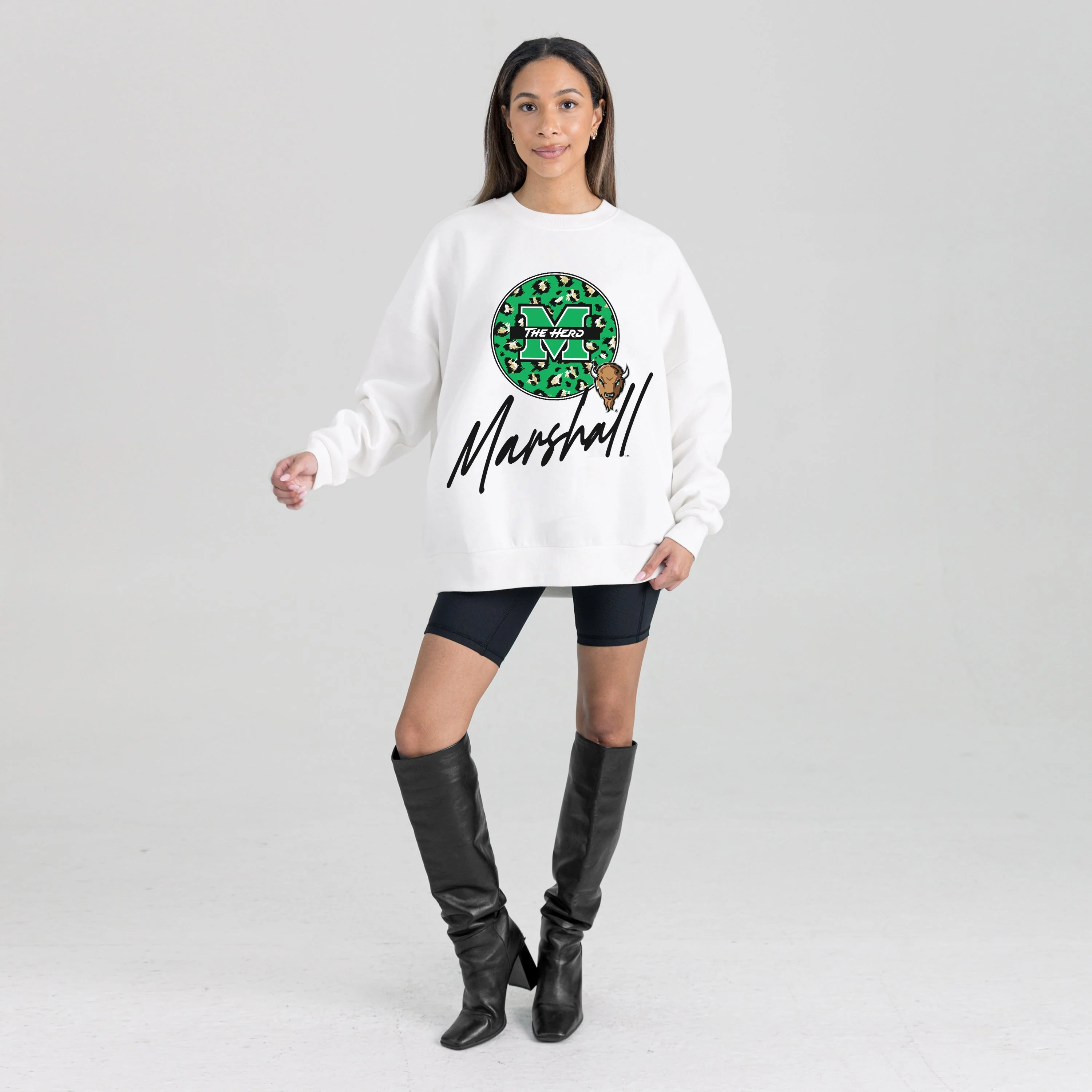 MARSHALL THUNDERING HERD WILD BREAKTHROUGH PREMIUM FLEECE CREWNECK PULLOVER - Image 6