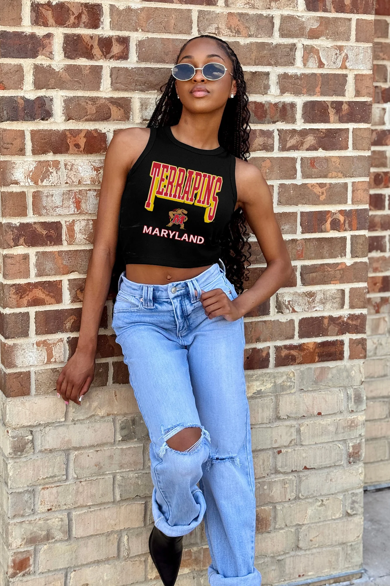 MARYLAND TERRAPINS PURE VICTORY ESSENTIAL RIBBED CROP TANK - Image 3