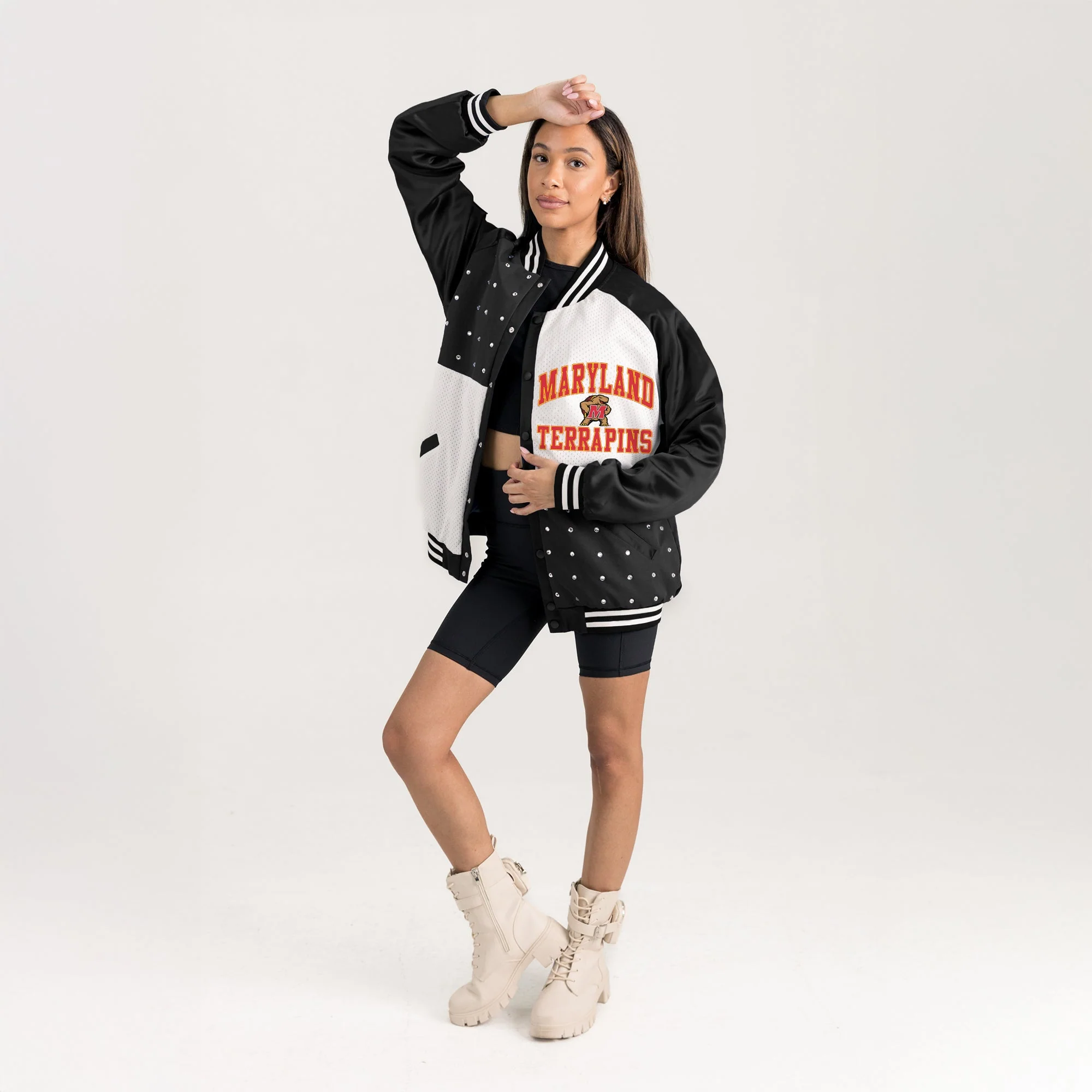 MARYLAND TERRAPINS REFINED RIVALRY THROWBACK VARSITY BOMBER JACKET - Image 5