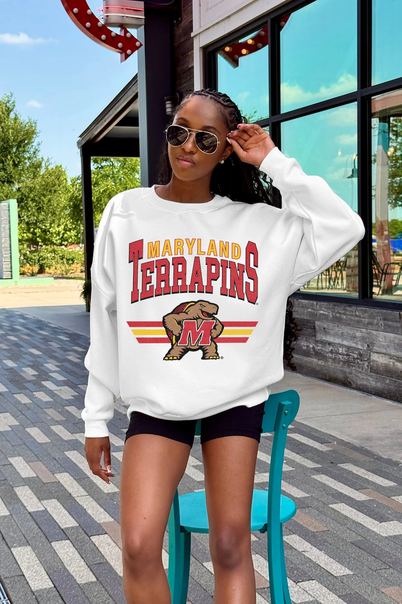 MARYLAND TERRAPINS SWIFT STRIKE PREMIUM FLEECE DROP SHOULDER CREWNECK PULLOVER - Image 2