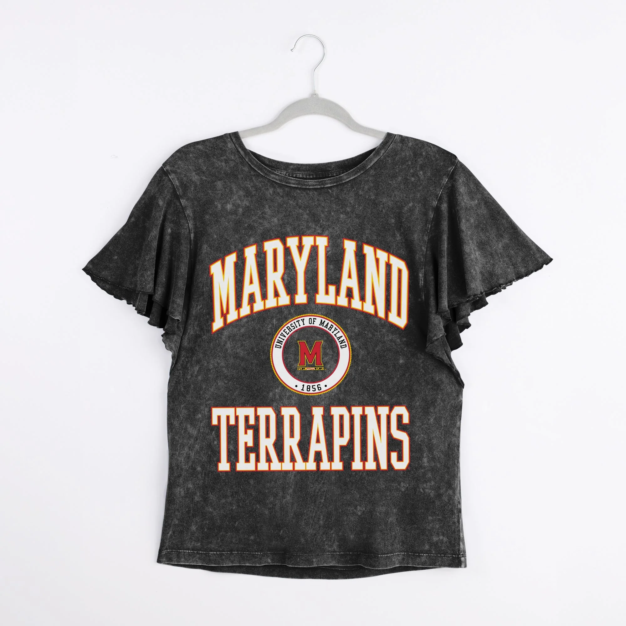 MARYLAND TERRAPINS VICTORY MODE FLUTTER SLEEVE TEE IN BLACK - Image 8
