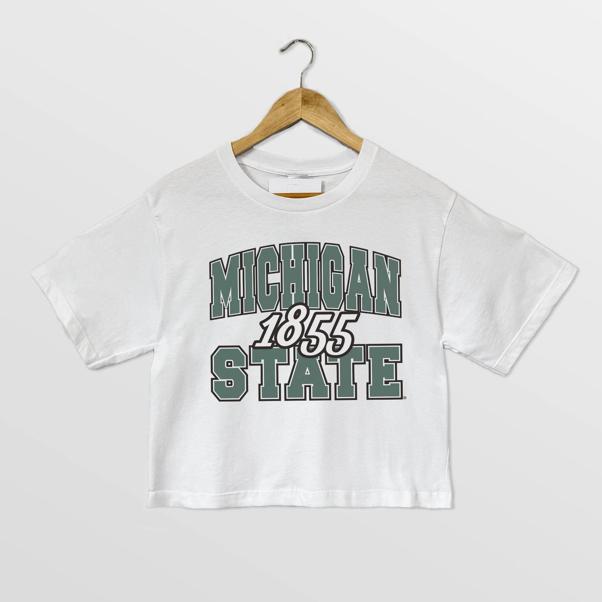 MICHIGAN STATE SPARTANS DEEP ROOTS BOXY FIT WOMEN'S CROPPED TEE
