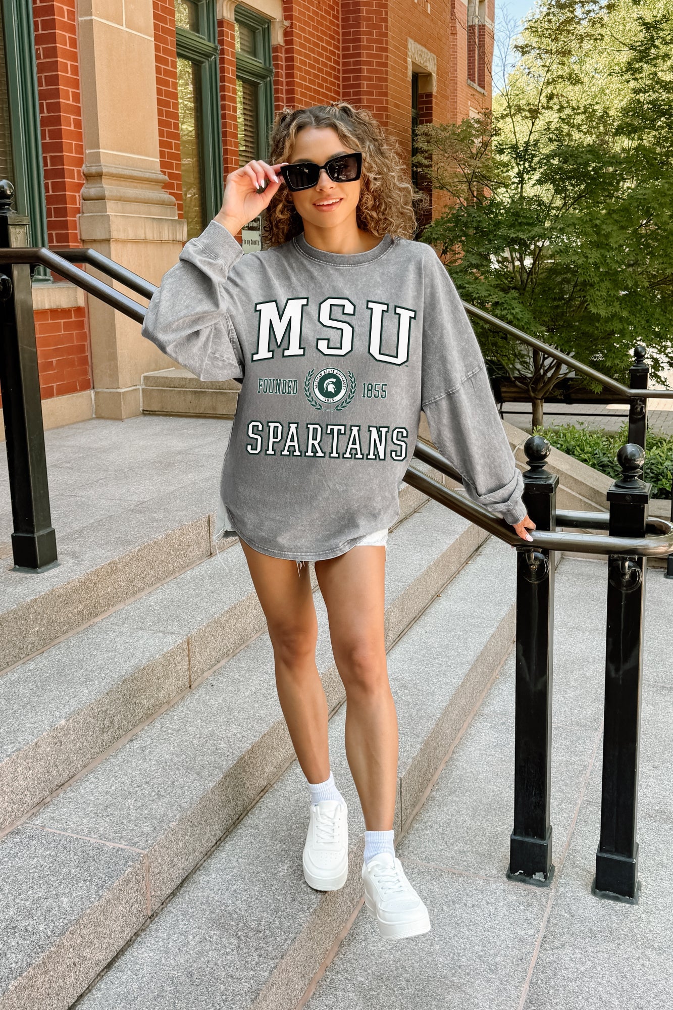 MICHIGAN STATE SPARTANS FINAL SCORE FADED WASH PULLOVER - Image 2