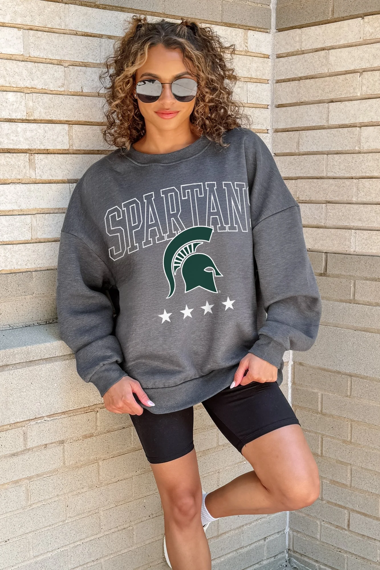 MICHIGAN STATE SPARTANS RISING STAR PREMIUM FLEECE CREWNECK PULLOVER - Image 3