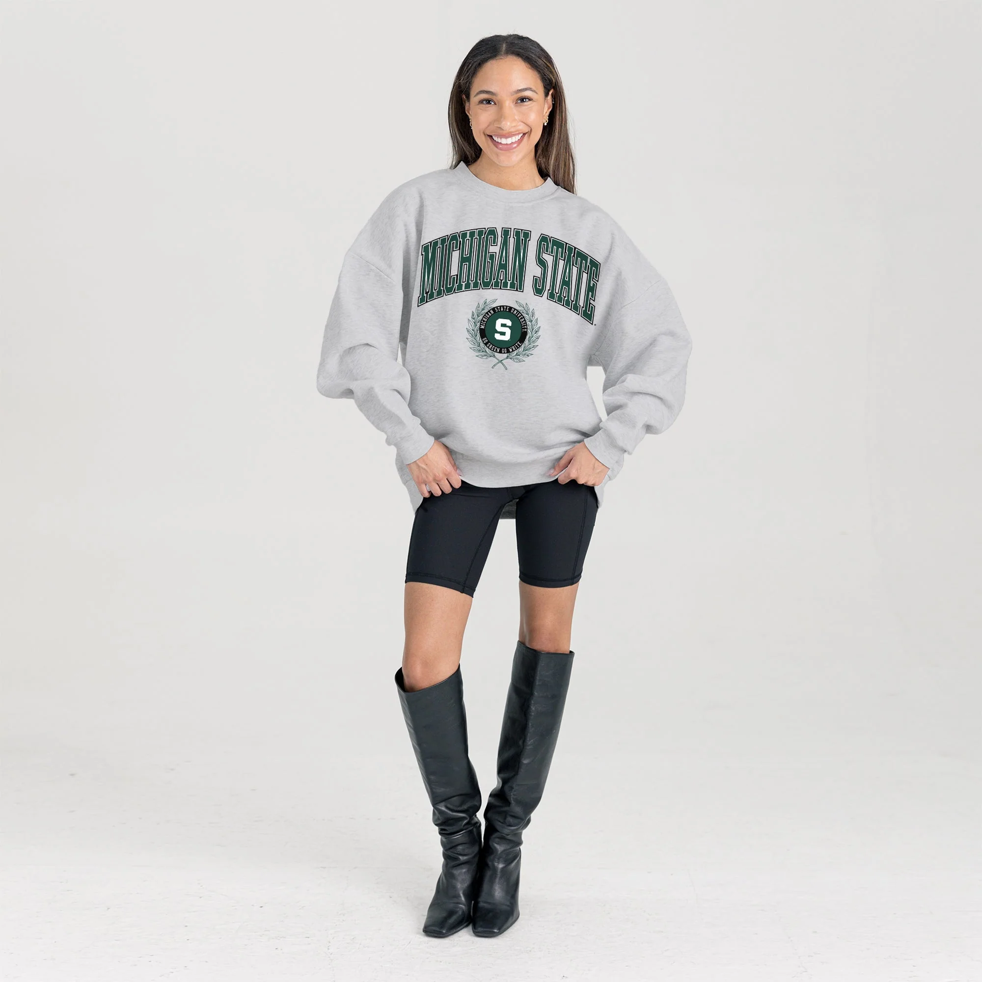 MICHIGAN STATE SPARTANS TRADITION REFINED PREMIUM FLEECE CREWNECK PULLOVER - Image 5
