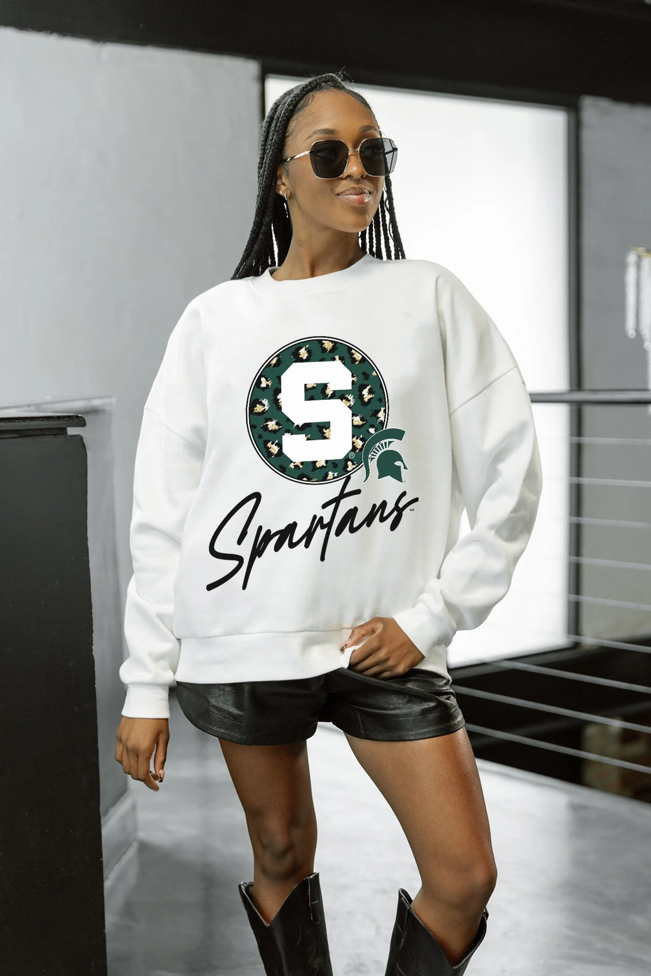 MICHIGAN STATE SPARTANS WILD BREAKTHROUGH PREMIUM FLEECE CREWNECK PULLOVER - Image 3