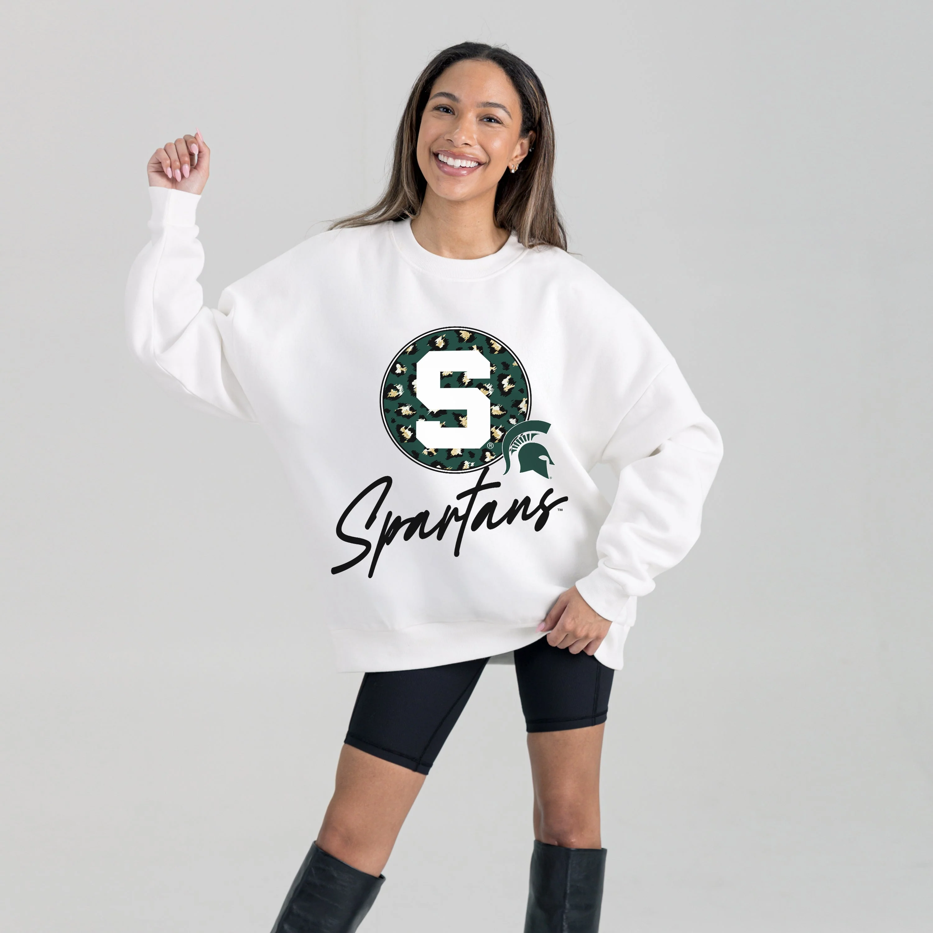 MICHIGAN STATE SPARTANS WILD BREAKTHROUGH PREMIUM FLEECE CREWNECK PULLOVER - Image 5