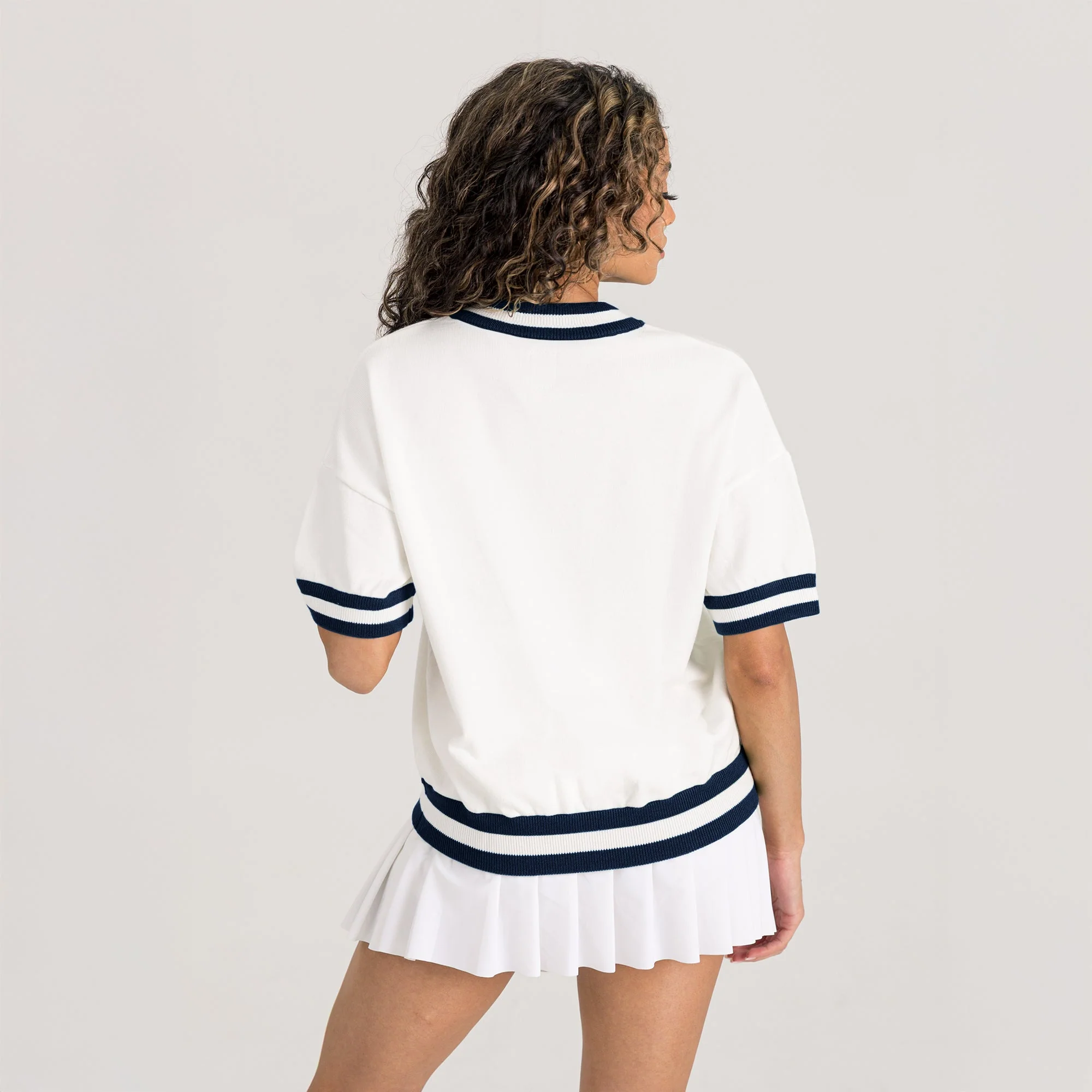 MICHIGAN WOLVERINES INFINITE CHARM VARSITY V-NECK SWEATER - Image 6