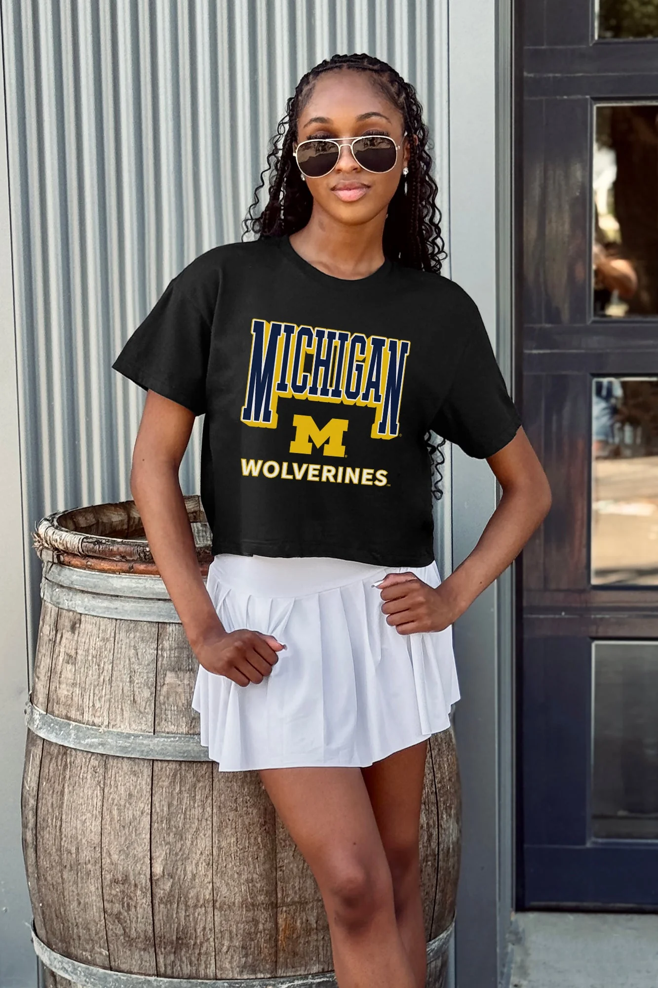 MICHIGAN WOLVERINES PURE VICTORY CLASSIC CROP TEE - Image 2