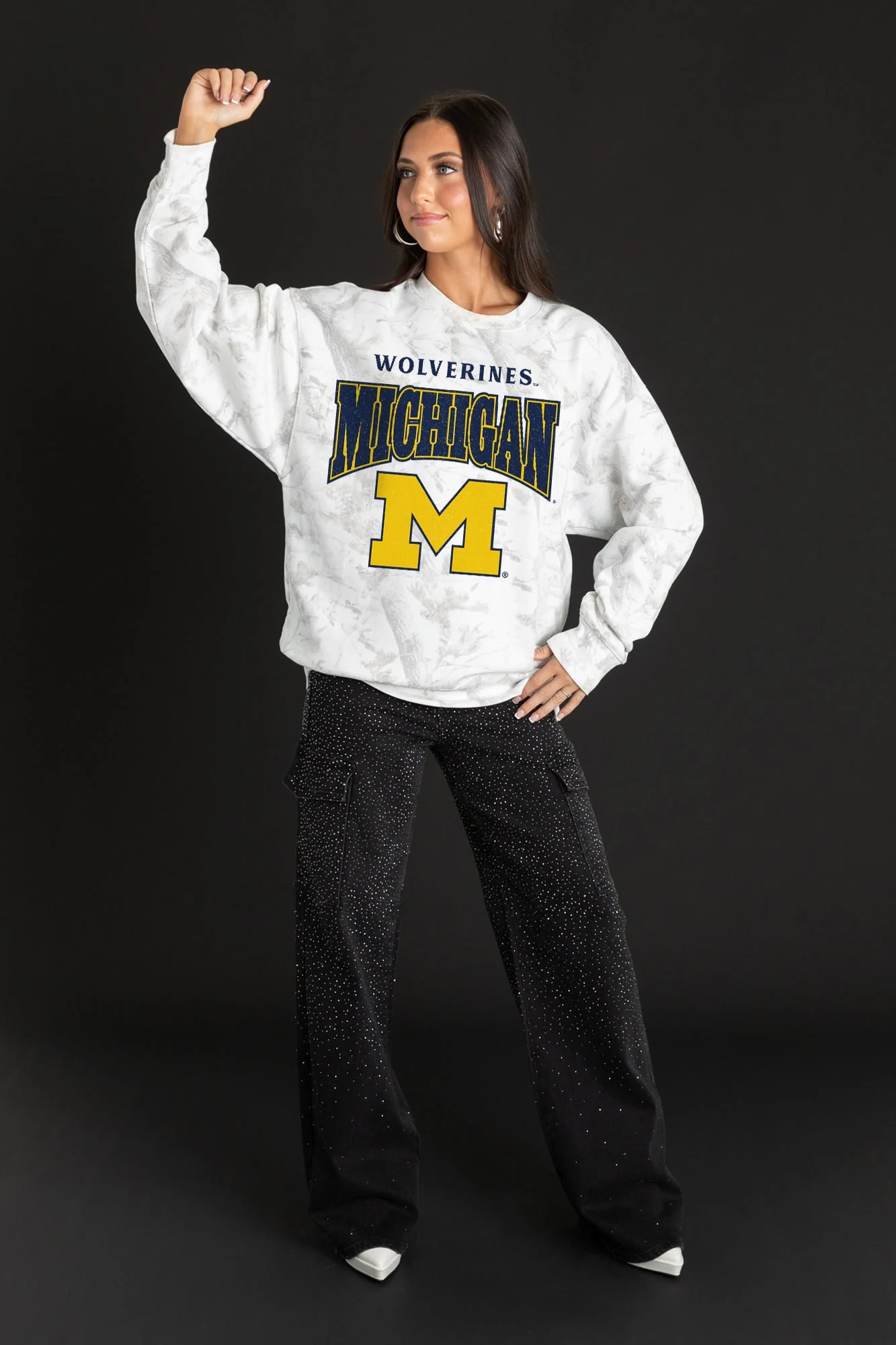 MICHIGAN WOLVERINES RALLY READY PREMIUM DROP SHOULDER CAMO PULLOVER - Image 3