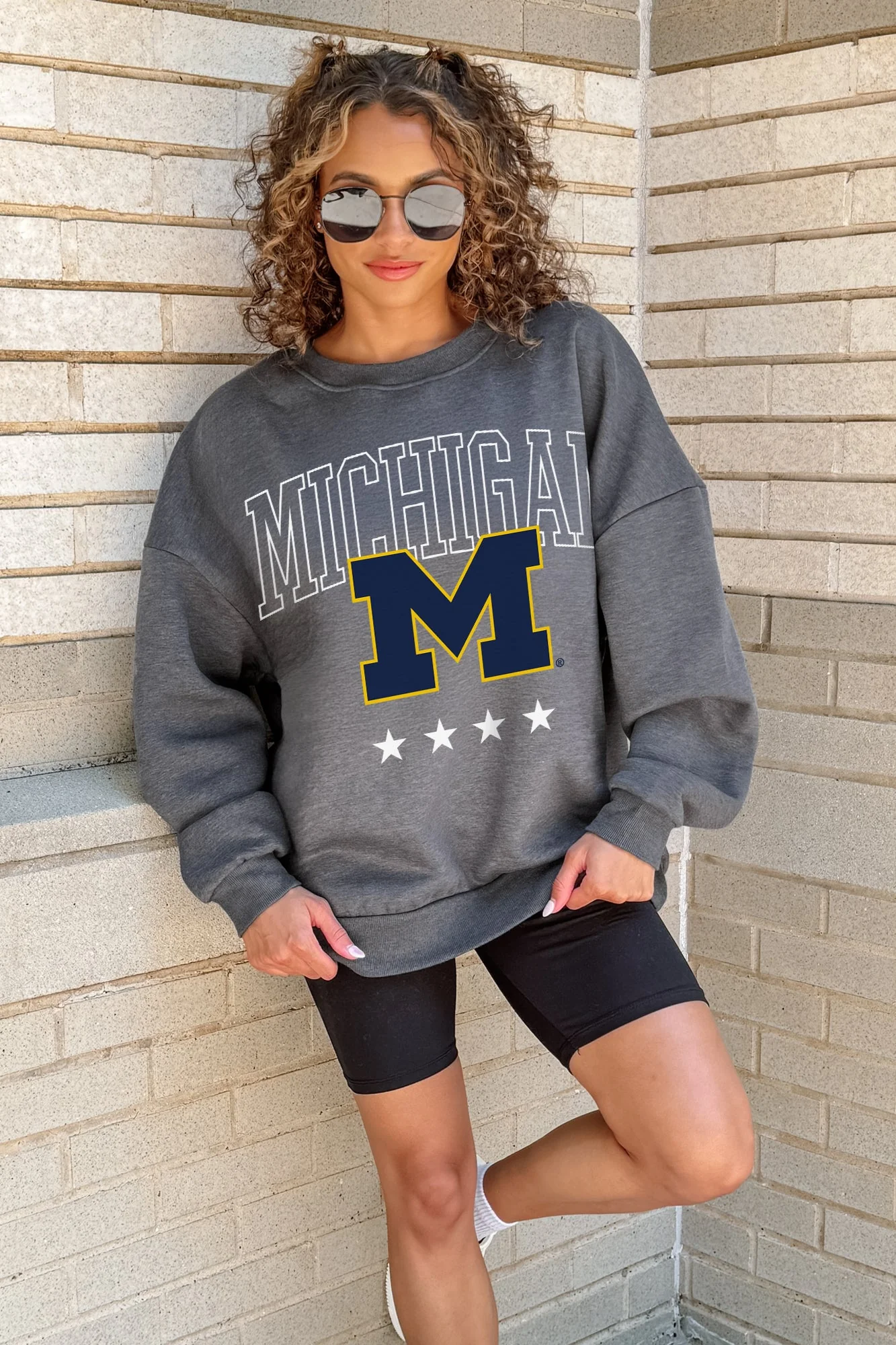 MICHIGAN WOLVERINES RISING STAR PREMIUM FLEECE CREWNECK PULLOVER - Image 3