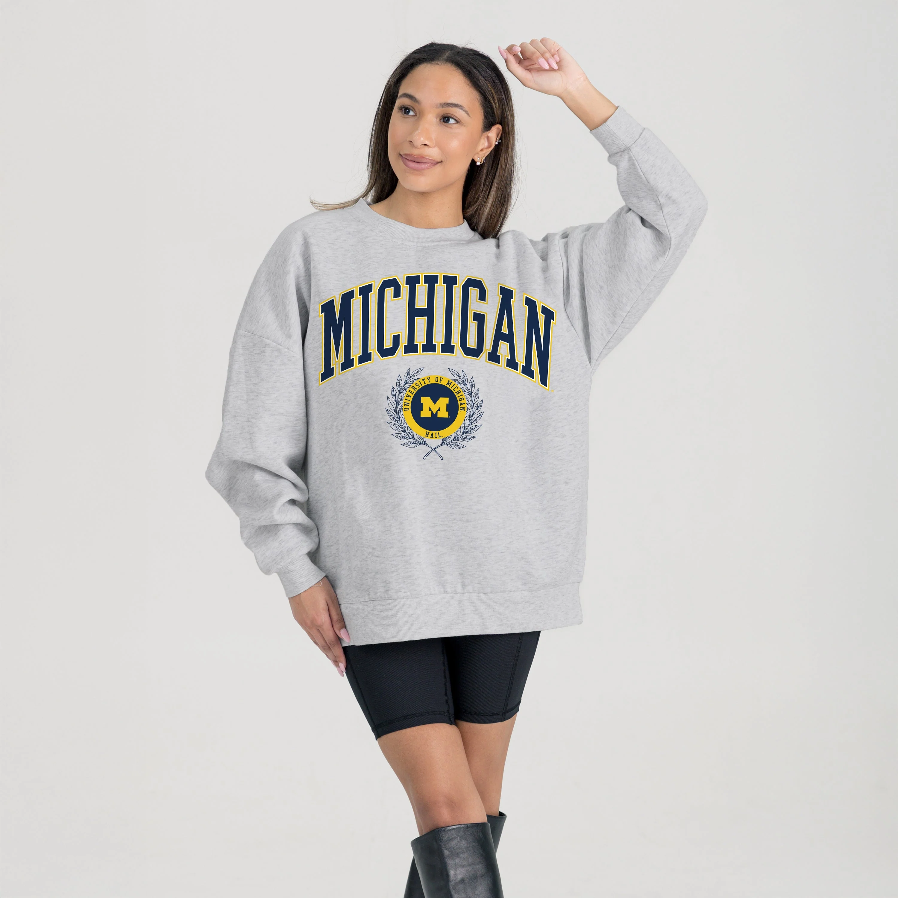 MICHIGAN WOLVERINES TRADITION REFINED PREMIUM FLEECE CREWNECK PULLOVER - Image 6