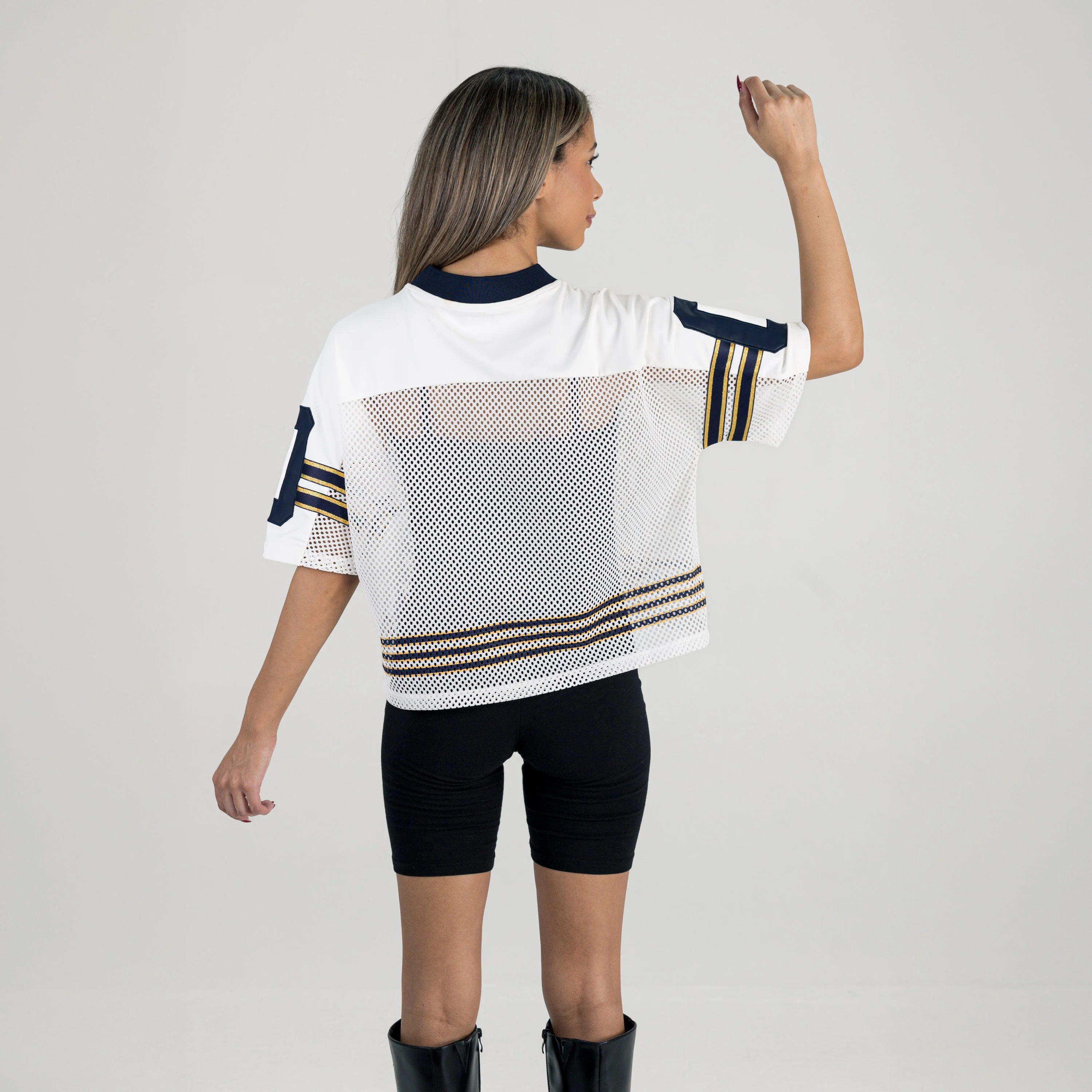 MICHIGAN WOLVERINES TRAILBLAZER MESH CROP FASHION JERSEY - Image 4