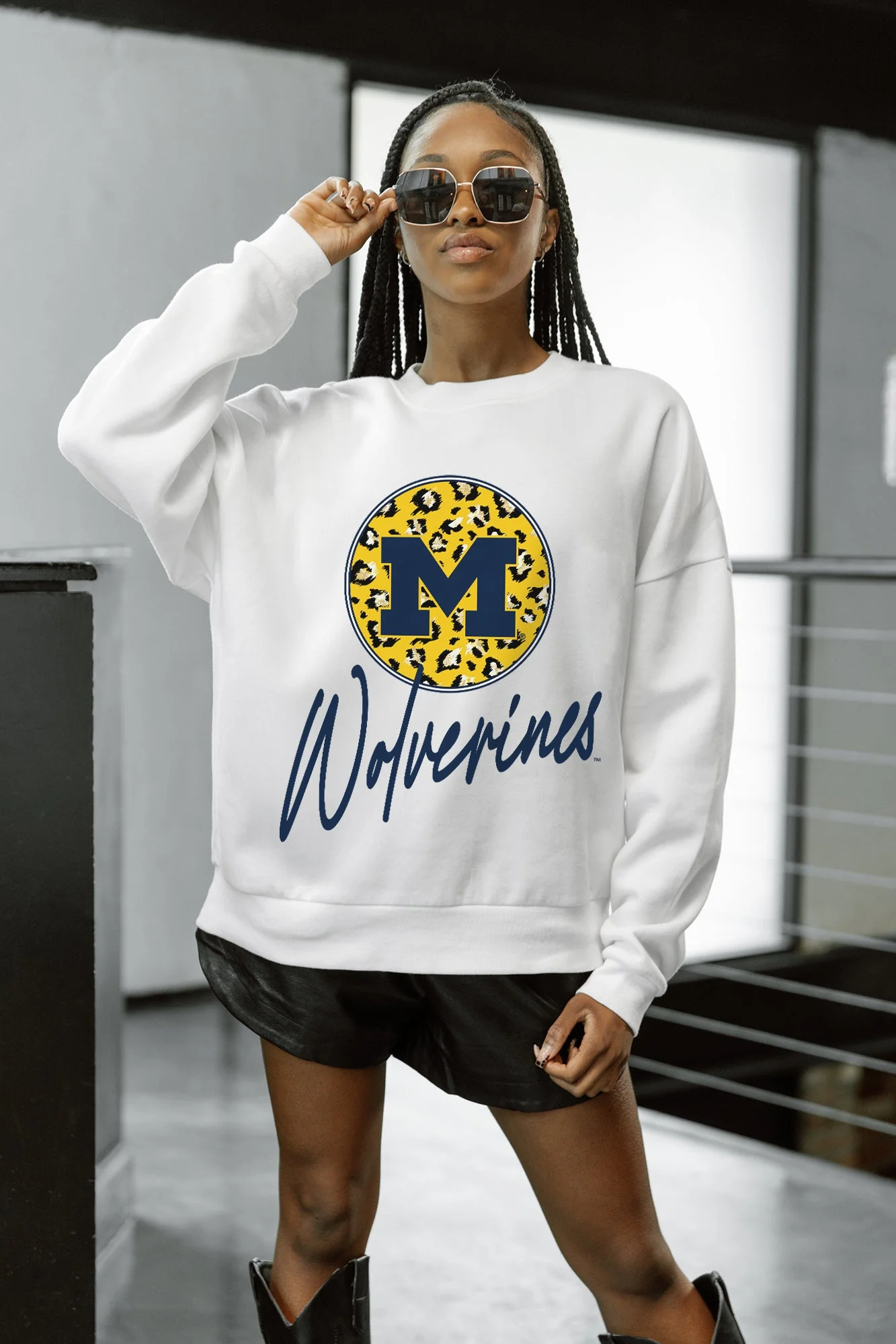 MICHIGAN WOLVERINES WILD BREAKTHROUGH PREMIUM FLEECE CREWNECK PULLOVER - Image 4