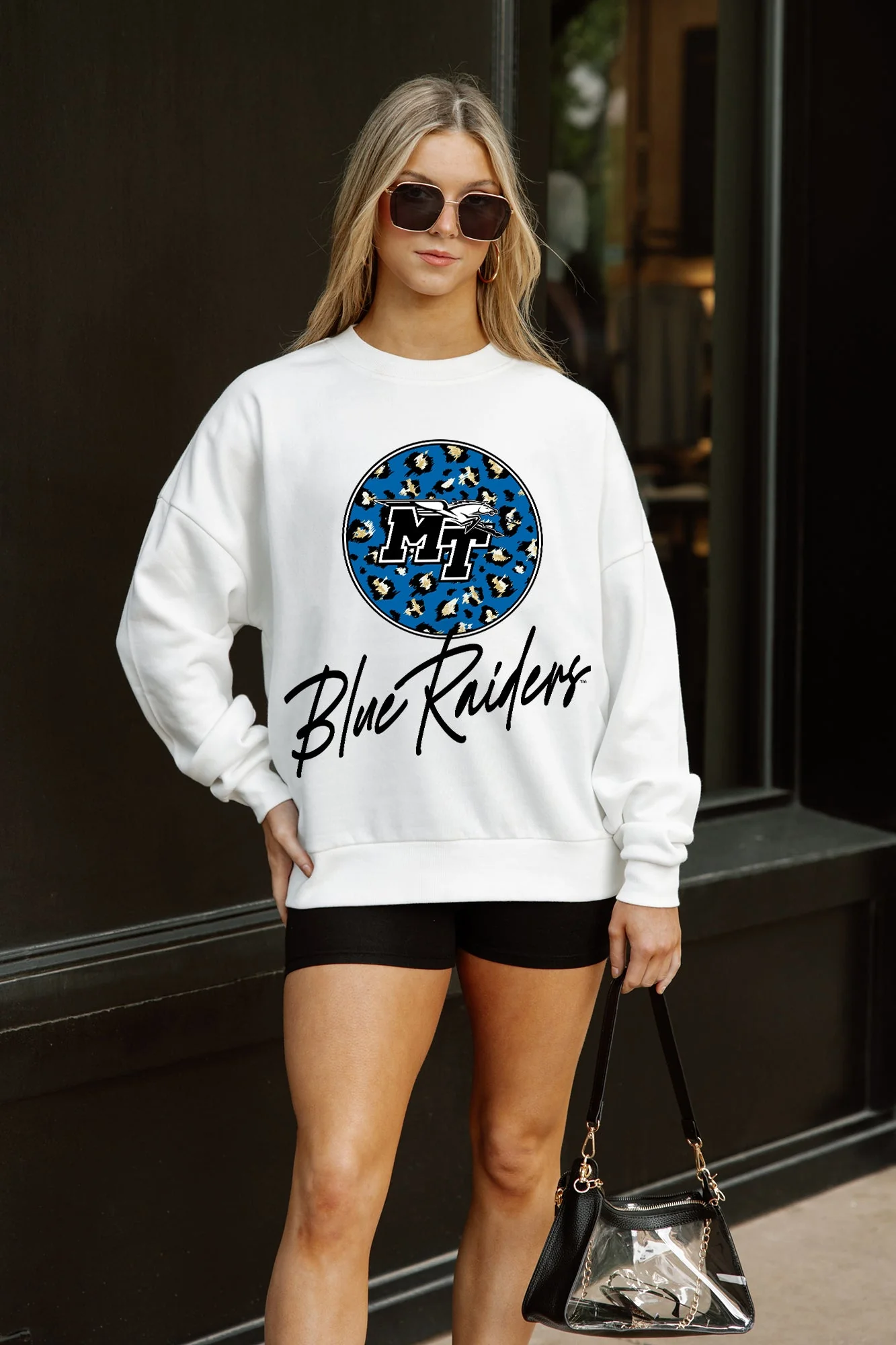 MIDDLE TENNESSEE STATE BLUE RAIDERS WILD BREAKTHROUGH PREMIUM FLEECE CREWNECK PULLOVER