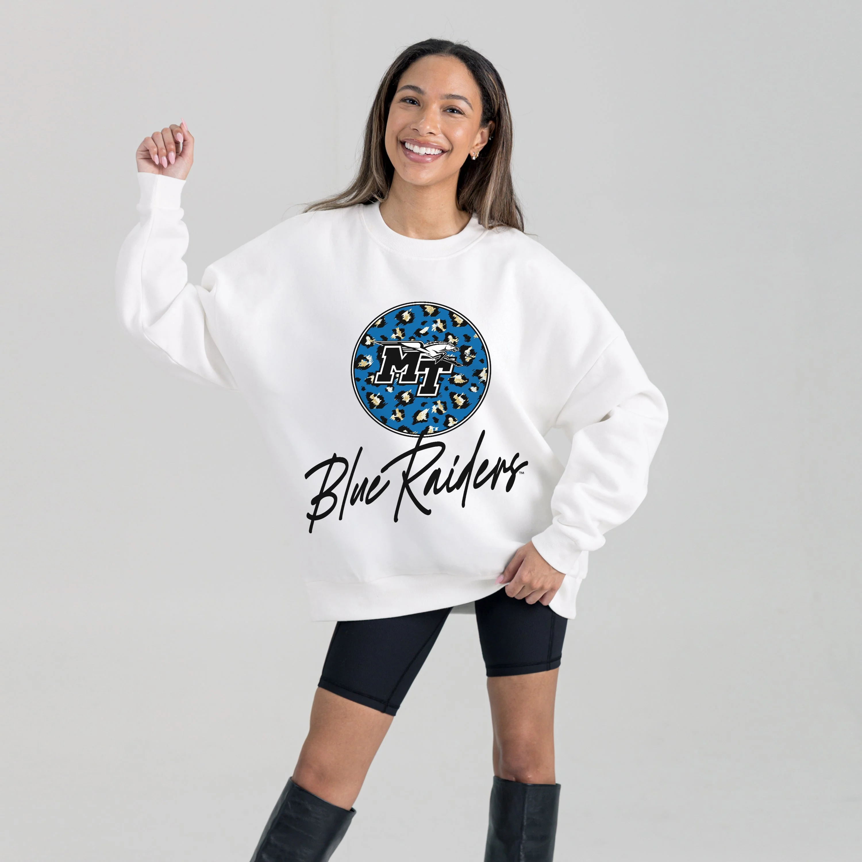 MIDDLE TENNESSEE STATE BLUE RAIDERS WILD BREAKTHROUGH PREMIUM FLEECE CREWNECK PULLOVER - Image 5