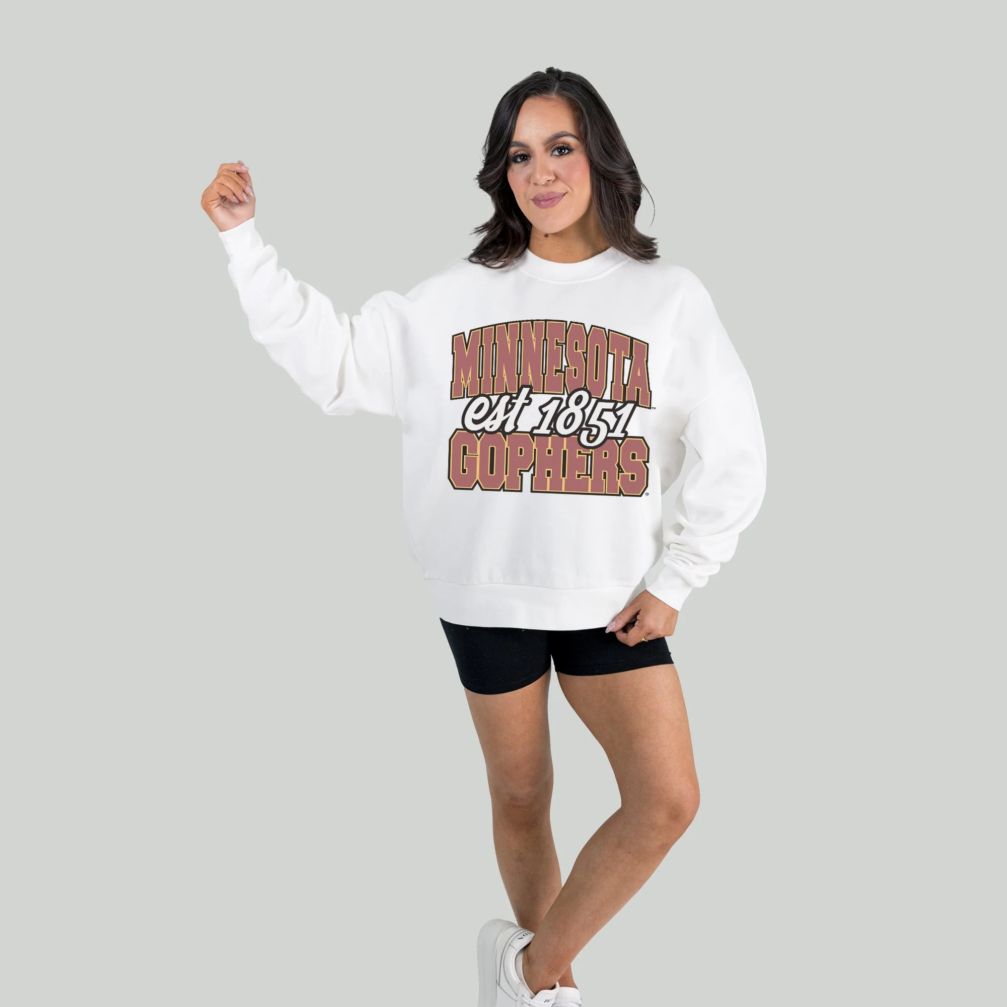 MINNESOTA GOLDEN GOPHERS FADED FORMATION PREMIUM FLEECE DROP SHOULDER CREWNECK PULLOVER - Image 4