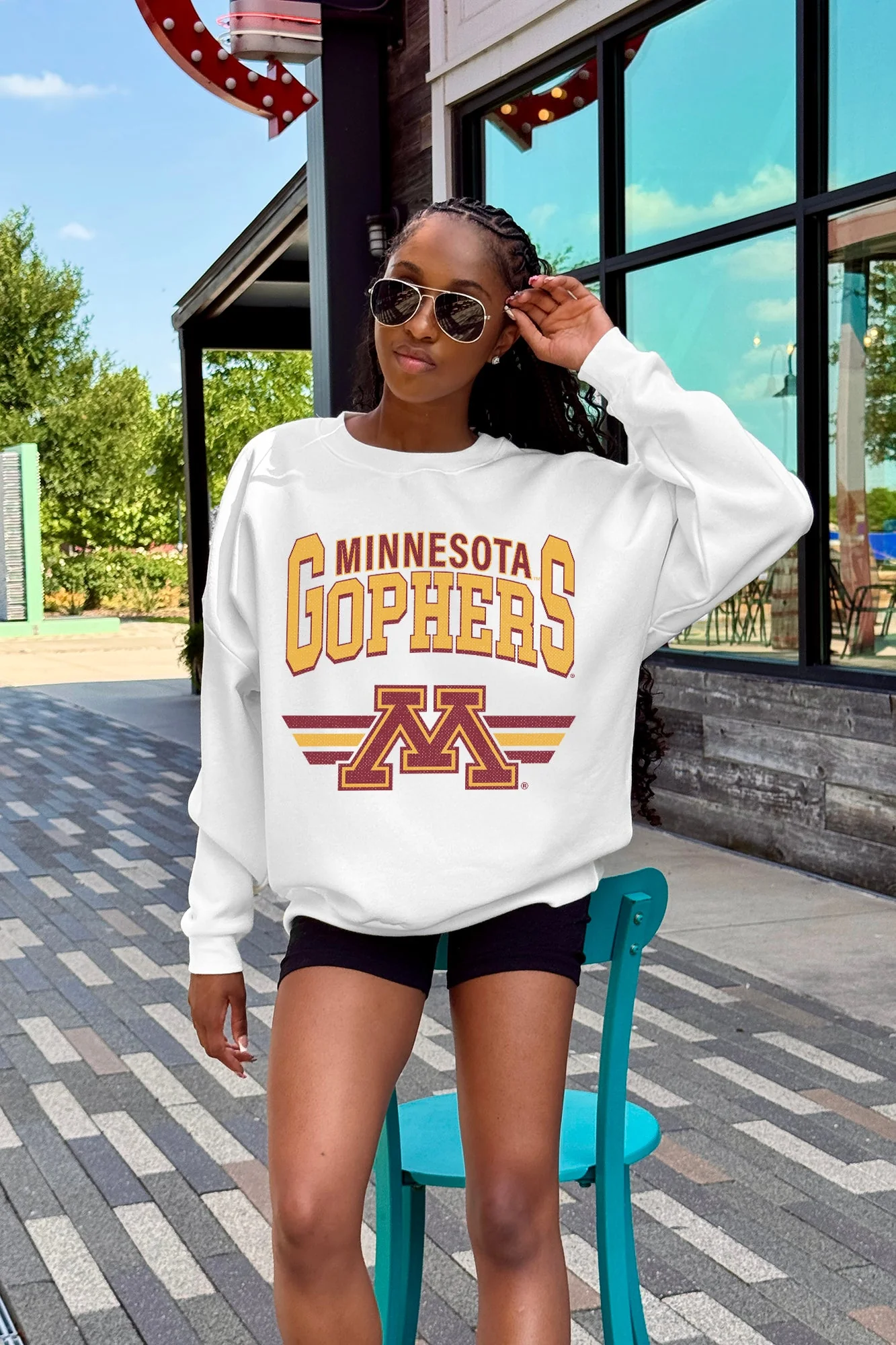 MINNESOTA GOLDEN GOPHERS SWIFT STRIKE PREMIUM FLEECE DROP SHOULDER CREWNECK PULLOVER - Image 2