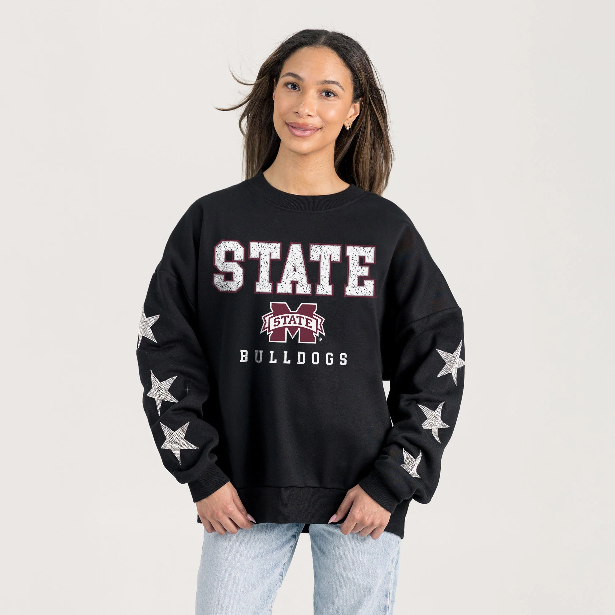 MISSISSIPPI STATE BULLDOGS VELOCITY STAR EMBELLISHED CREW SWEATSHIRT - Image 5