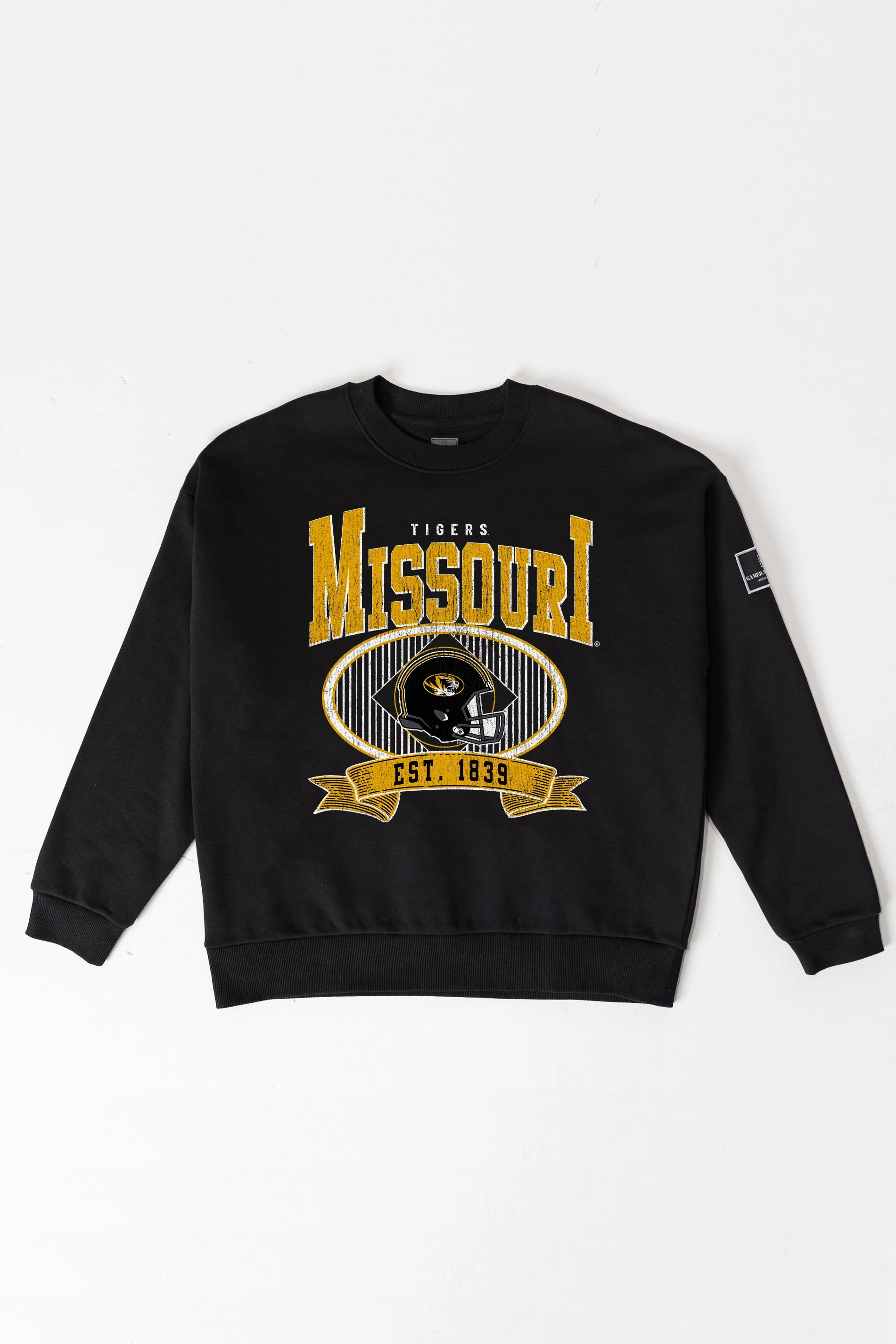 MISSOURI TIGERS BOLD CHEERS BLACK LABEL PREMIUM FLEECE CREW SWEATSHIRT - Image 8