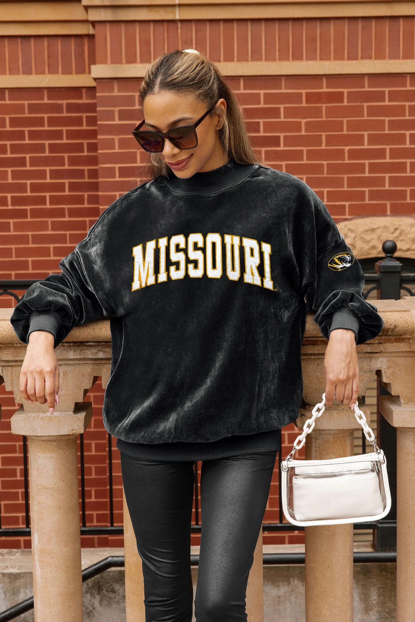 MISSOURI TIGERS MAKE A MOVE MOCK NECK CHENILLE PULLOVER - Image 2