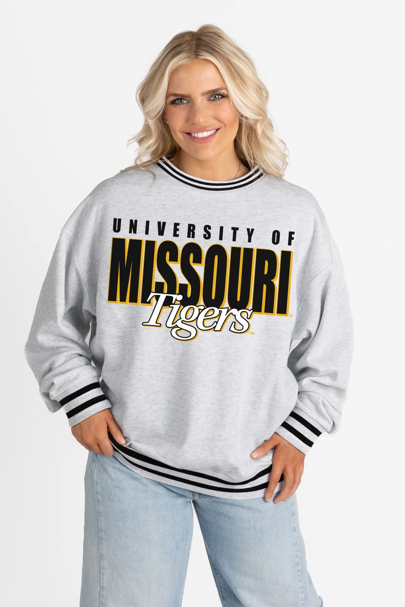 MISSOURI TIGERS SHOWDOWN CREW FLEECE RINGER SWEATSHIRT - Image 5