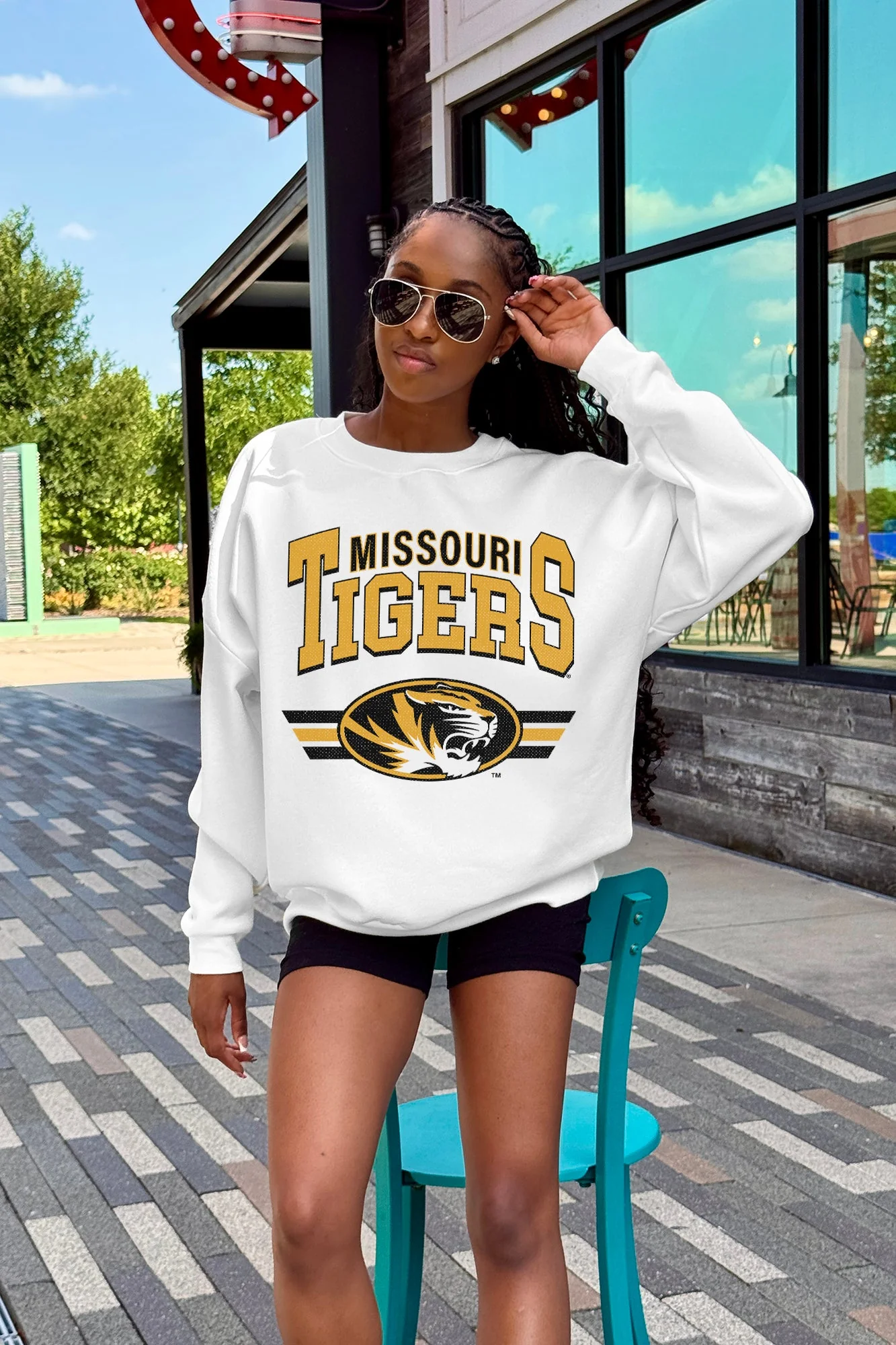 MISSOURI TIGERS SWIFT STRIKE PREMIUM FLEECE DROP SHOULDER CREWNECK PULLOVER - Image 2