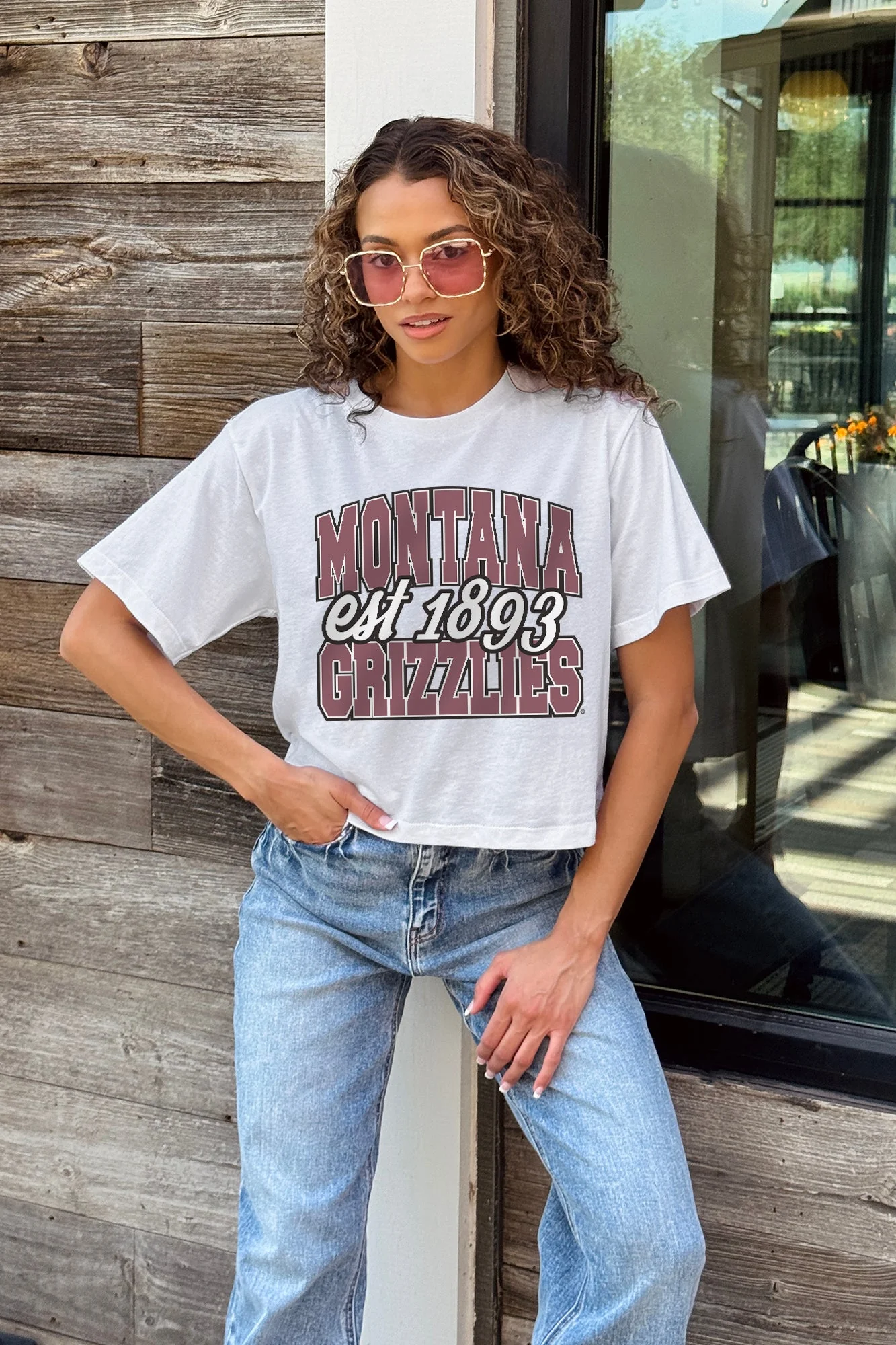 MONTANA GRIZZLIES DEEP ROOTS BOXY FIT WOMEN'S CROPPED TEE - Image 3