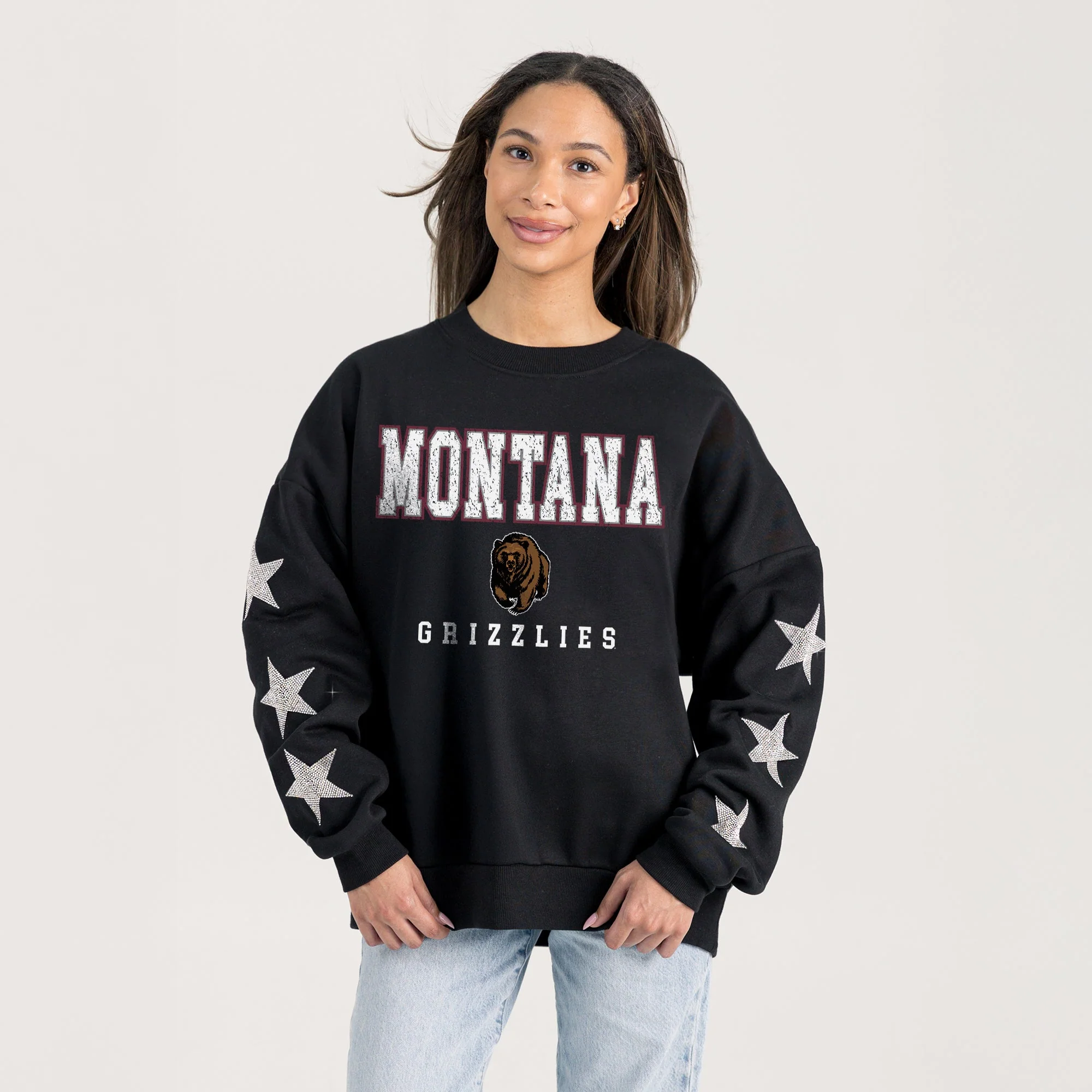 MONTANA GRIZZLIES VELOCITY STAR EMBELLISHED CREW SWEATSHIRT - Image 5