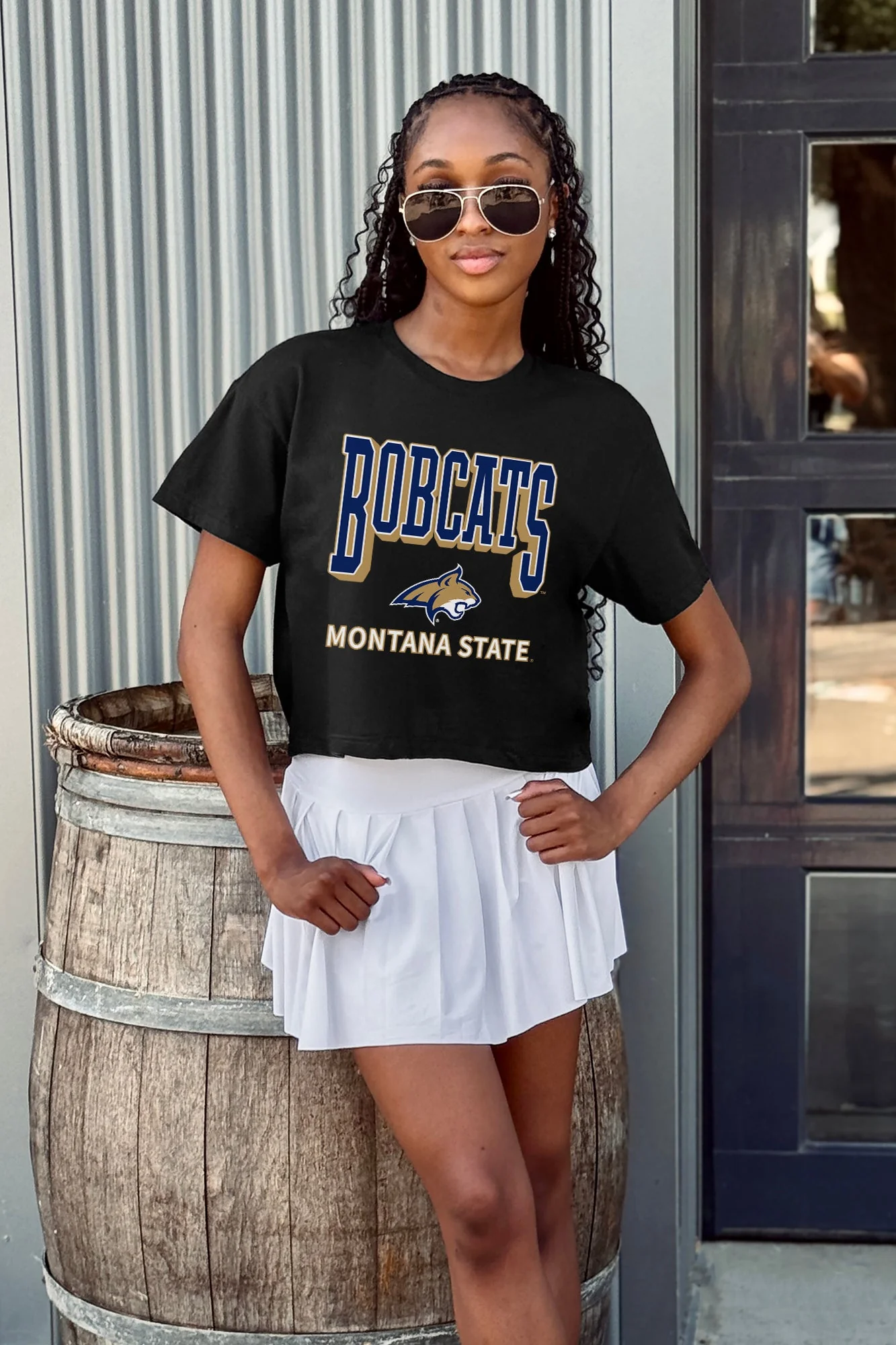 MONTANA STATE BOBCATS PURE VICTORY CLASSIC CROP TEE - Image 2
