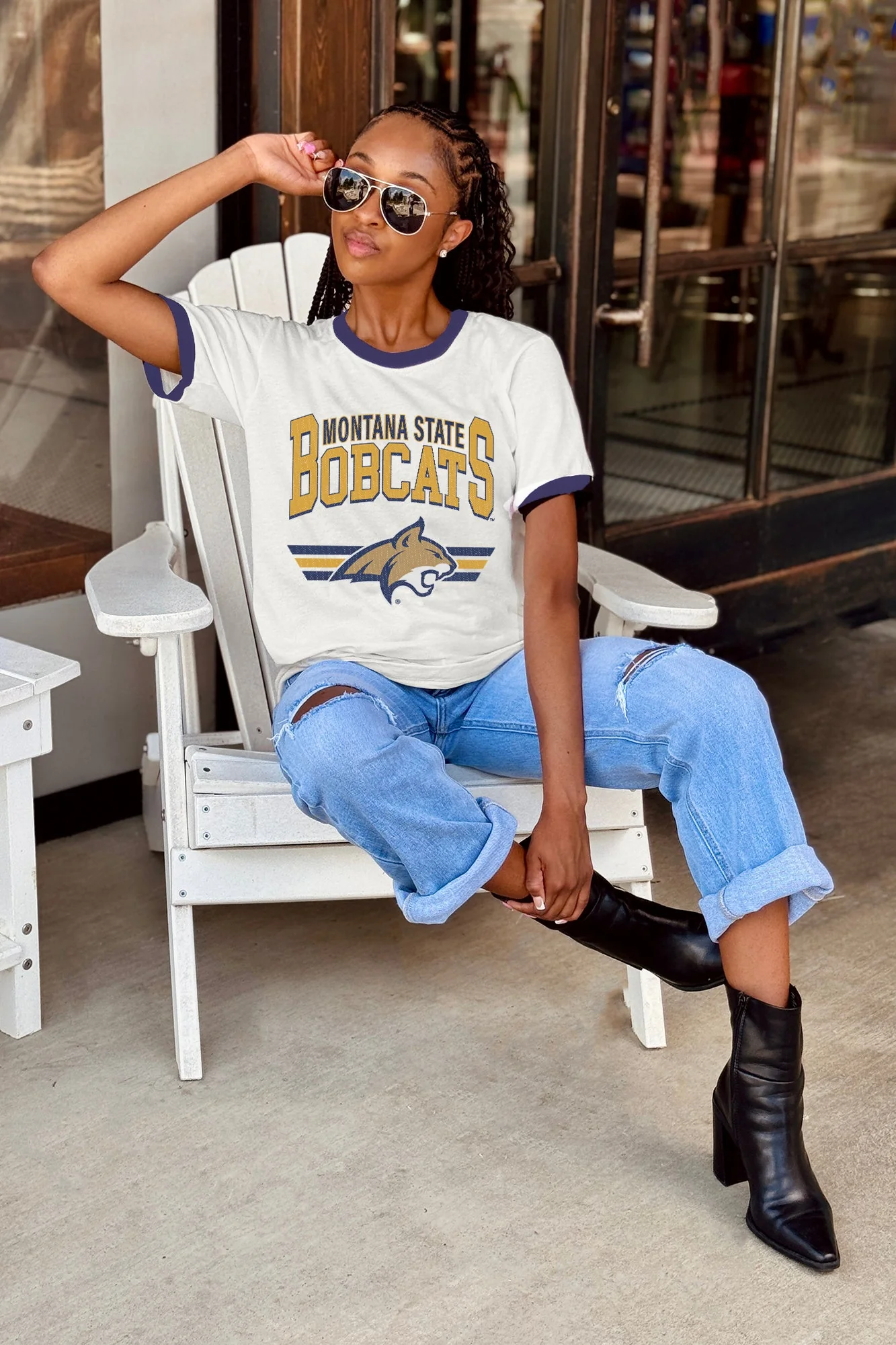 MONTANA STATE BOBCATS SWIFT STRIKE VINTAGE RINGER TEE - Image 3